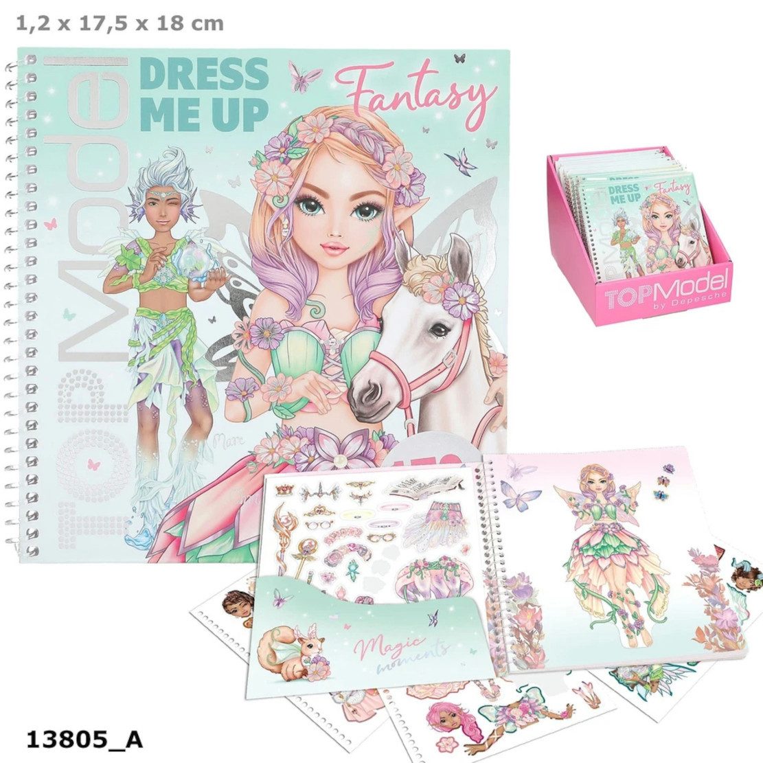 Depesche Stickerbuch TOPModel Dress Me Up Fantasy Stickerbuch mit Spiralbindung