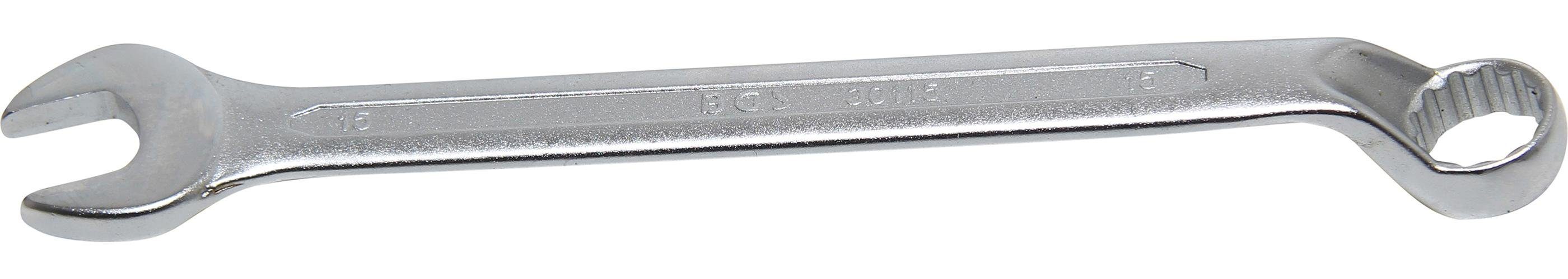 BGS technic Maulschlüssel Maul-Ringschlüssel, gekröpft, SW 15 mm