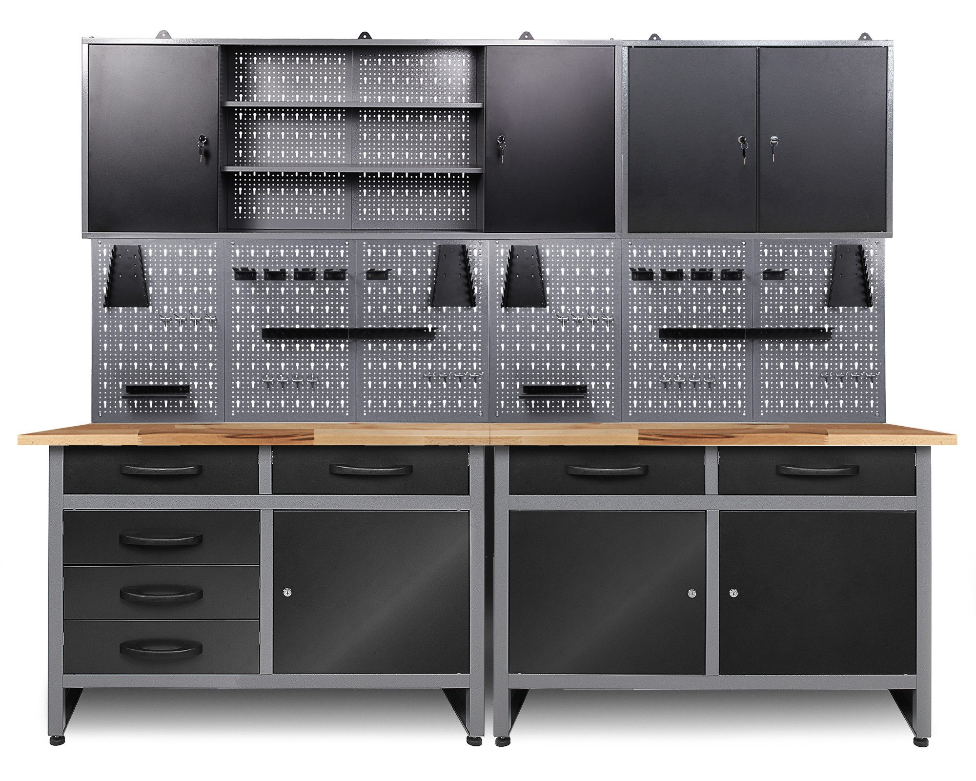 ONDIS24 Werkstatt-Set Werkstatt Set Holger/Werner + Schränke und Lochwandset