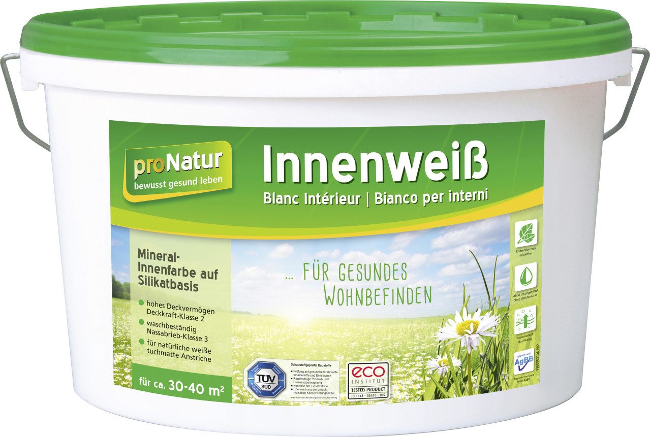 Pronatur Wandfarbe Pronatur Mineralfarbe Innenweiß 5 L weiß