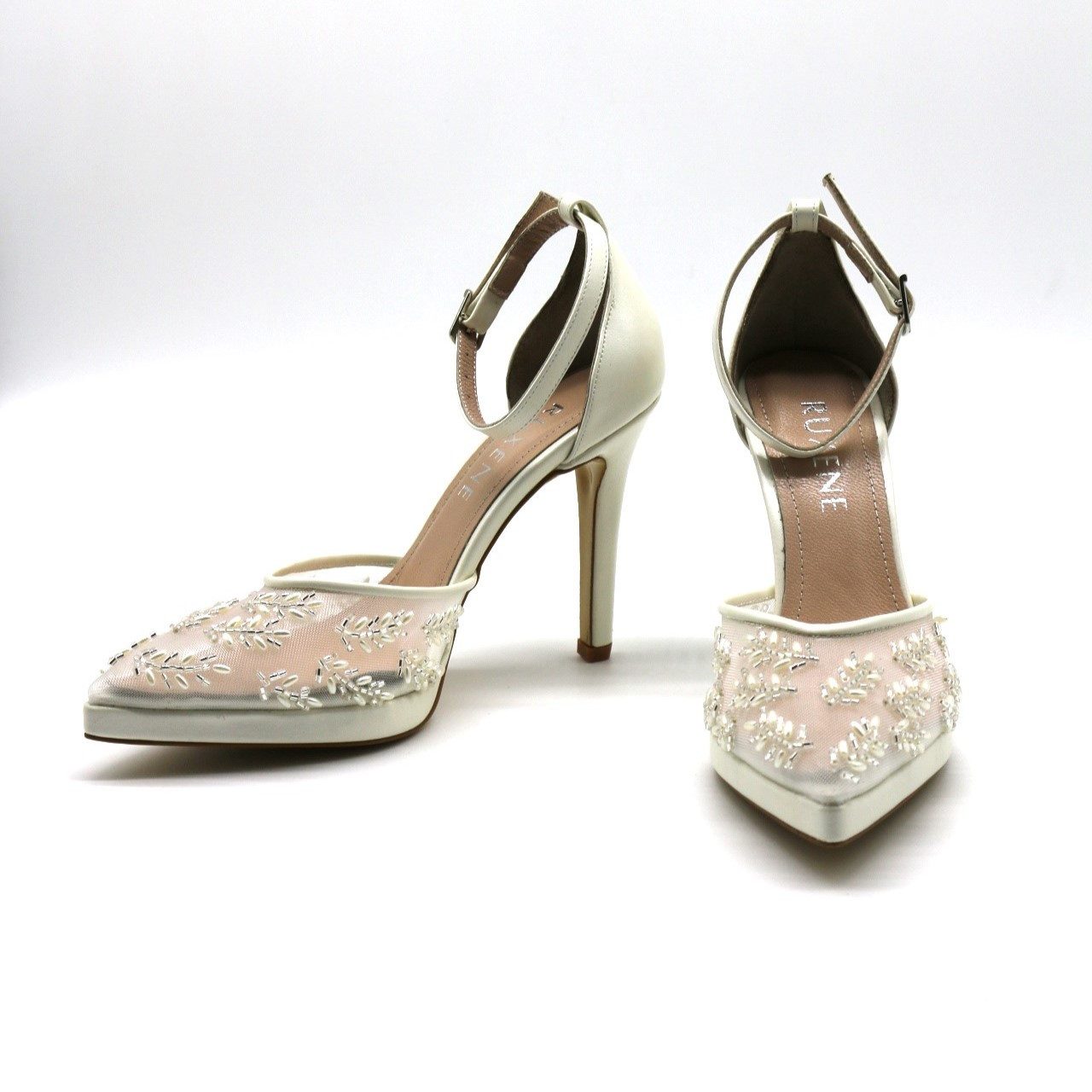 Ruxene Pumps/Hochzeit,Date,Brautschuhe,Einladung,Party/Weiß Pumps (Glänzen Sie Ihre Hochzeiten und besonderen Tage., Schick, Mutig, Romantisch und Weiblich aussehen)