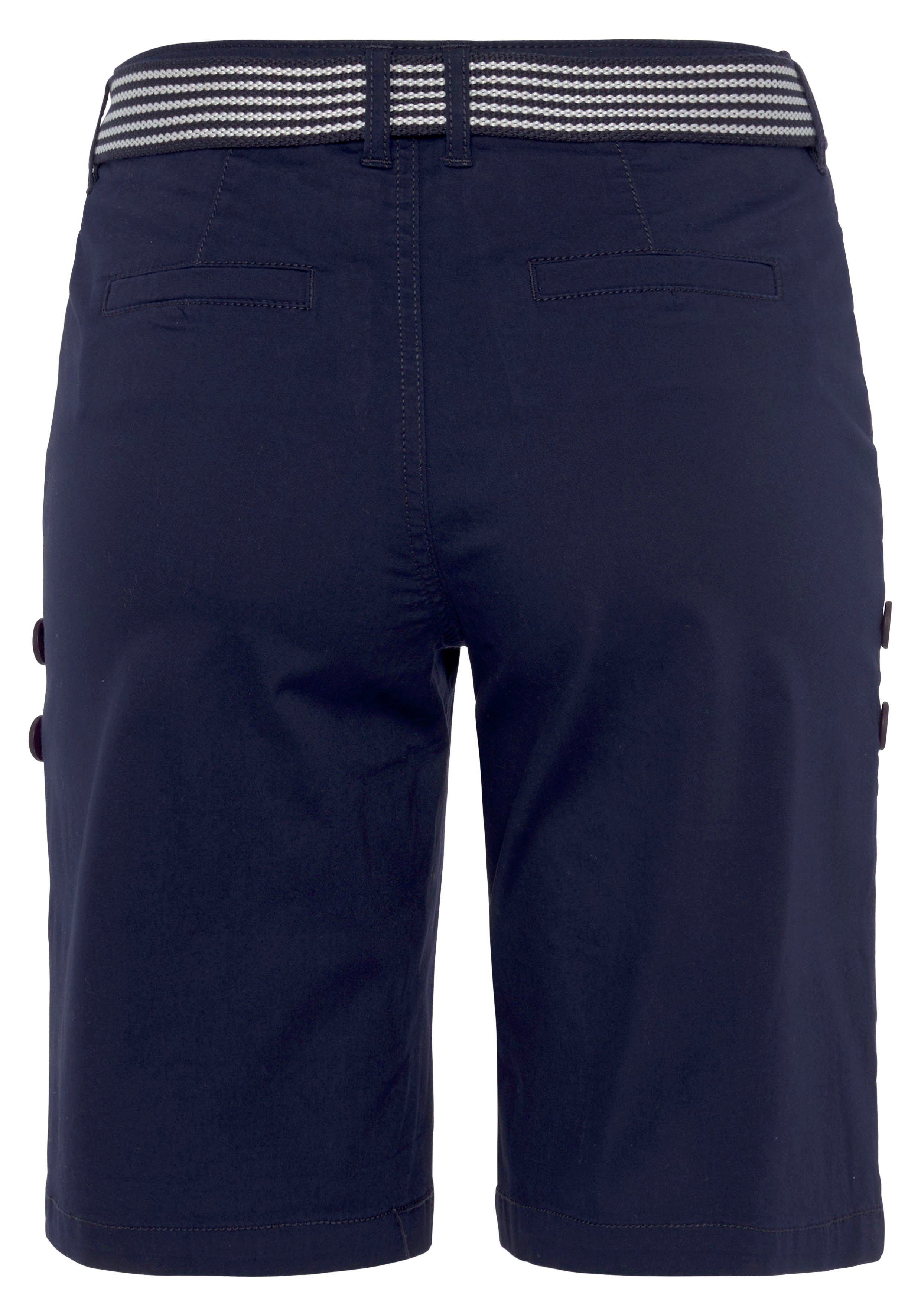 DELMAO Chinoshorts zum Krempeln, mit passendem Gürtel