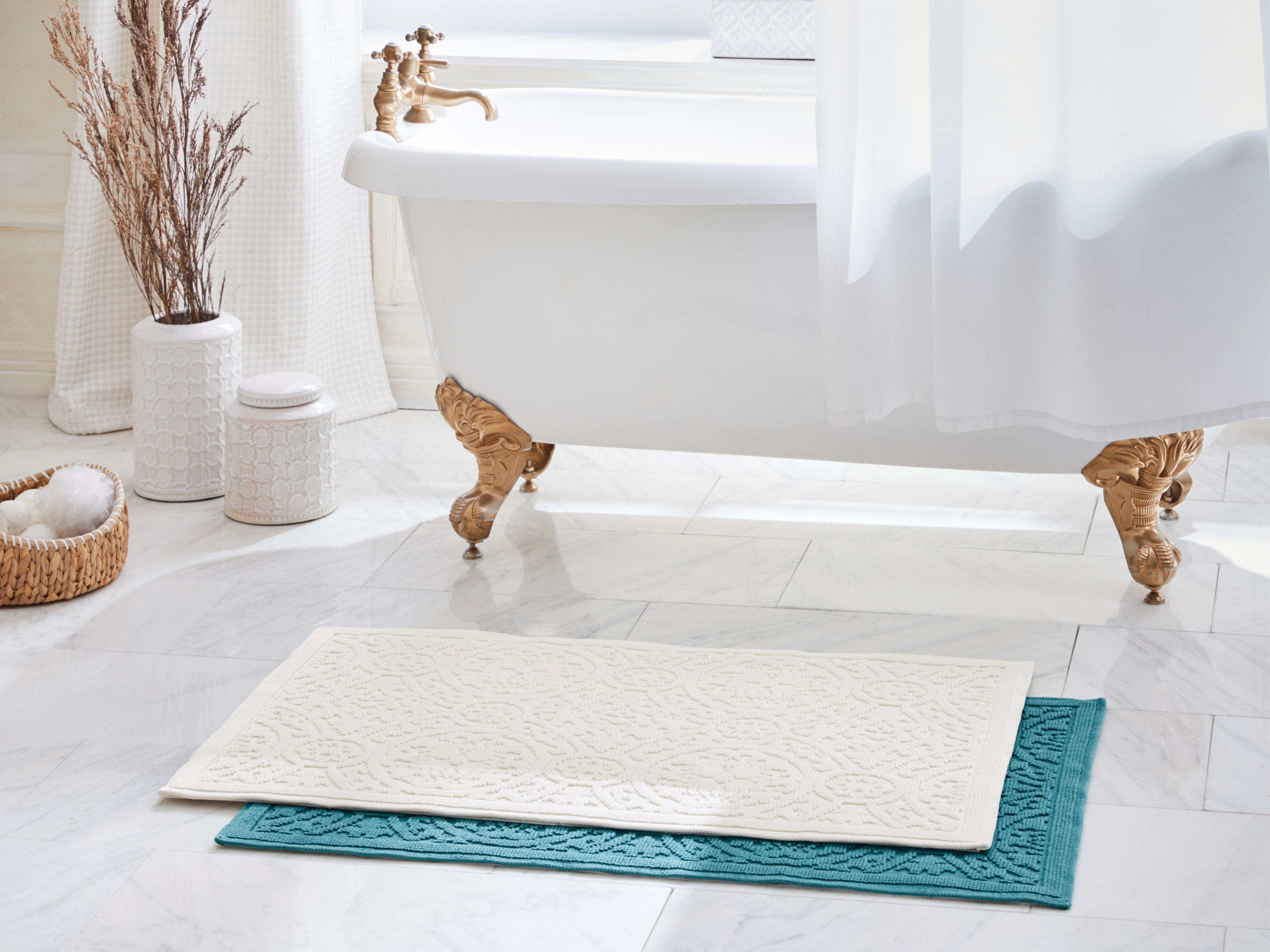 Guido Maria Kretschmer Home&Living Badematte Garden Pastels, Höhe 3 mm, rutschhemmend beschichtet, fußbodenheizungsgeeignet, schnell trocknend, strapazierfähig, Baumwolle, 2-tlg. Stand-WC Set, Badteppich, Hoch-Tief-Effekte, auch als 2 tlg. Set erhältlich