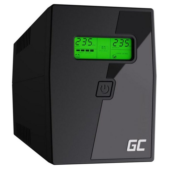 Green Cell USV-Anlage UPS/USV 800VA 480W Unterbrechungsfreie Stromversorgung mit modifizierter Sinuswelle LCD Display typische Schaltzeit: 2-6 ms GU11870