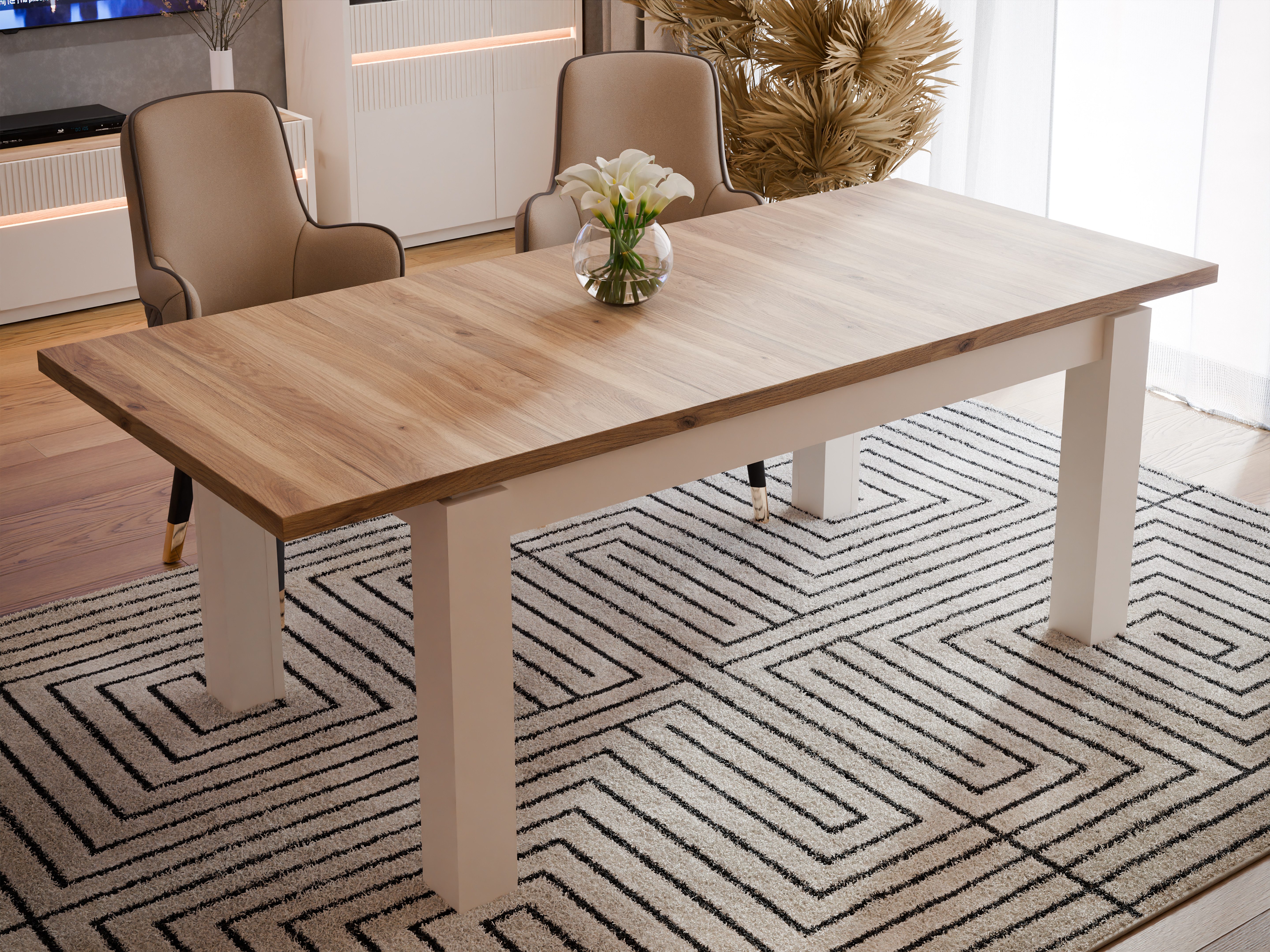 FORTE Esstisch Oak Squere, Ausziehbarer Esstisch, zweifarbig, Montage günstig online kaufen