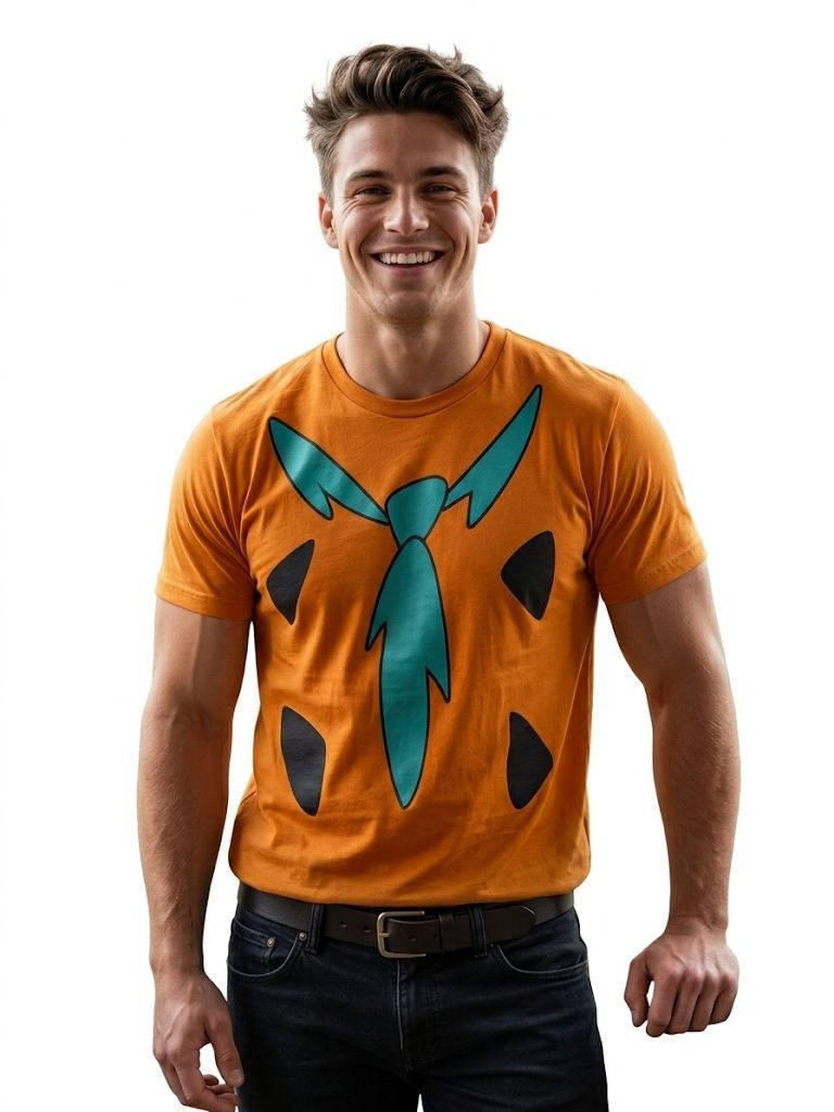 The Flintstones Print-Shirt Flintstones T-Shirt Fred Feuerstein Herren Geschenk Fasching S-2XL Familie Feuerstein Herren T-Shirt