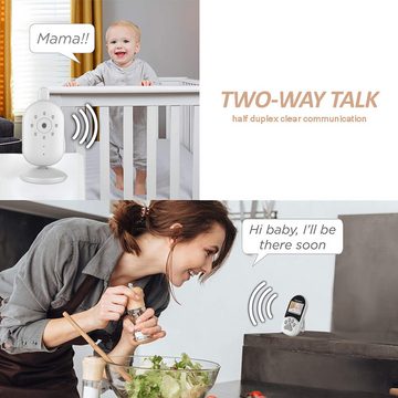 Cbei Babyphone Babymonitor mit,Temperatur,2-Wege Audio,2x Zoom LCD-Bildschirm, Gegensprechfunktion,Extra Großer LCD-Bildschirm, mit Zwei-Wege-Audio, Nachtmodus & Temperaturanzeige