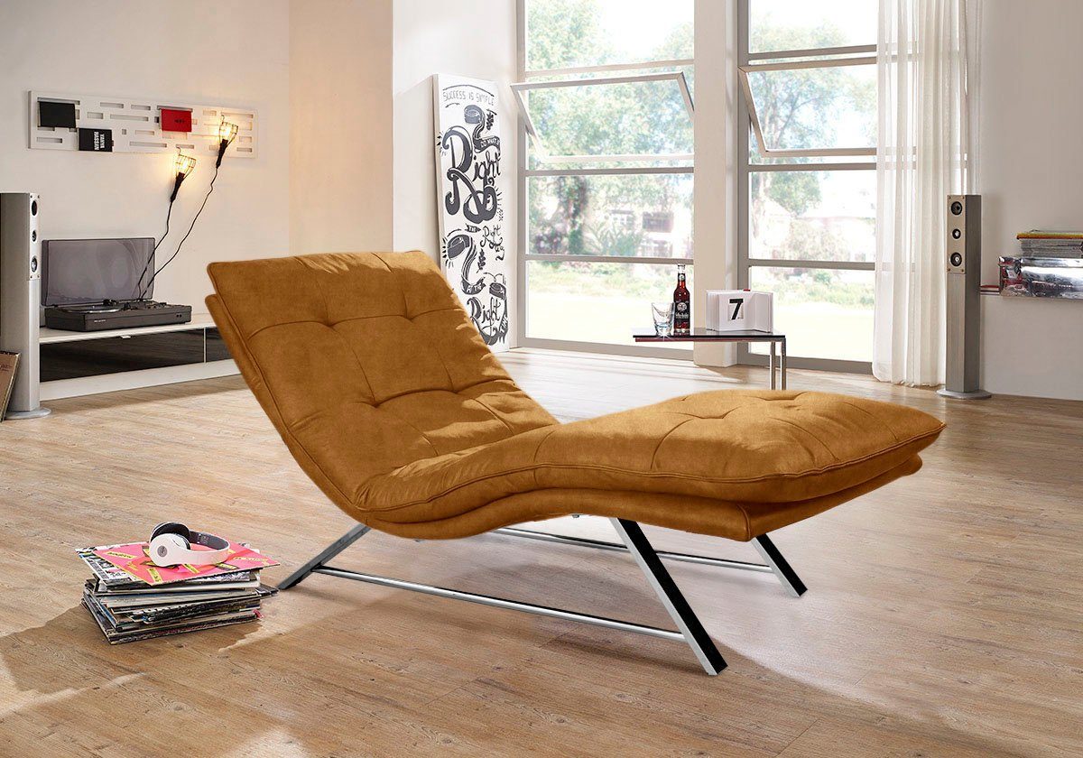 W.SCHILLIG Relaxliege daily dreams, in Waffelkissen-Optik, wahlweise mit Motor, Kufengestell, in 2 Breiten