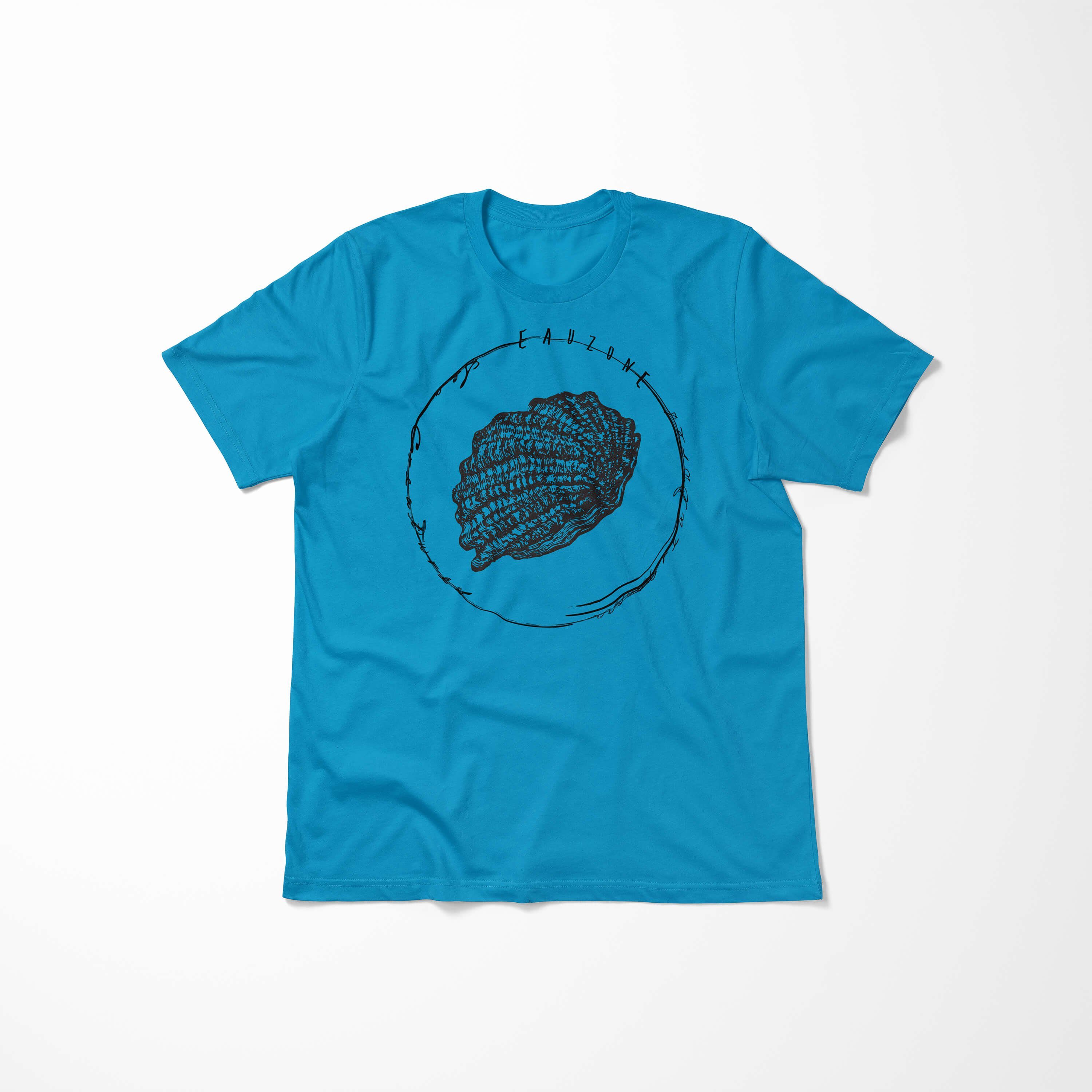 Sinus Art T-Shirt T-Shirt Tiefsee Sea / Fische und feine Serie: Atoll Struktur 067 - sportlicher Schnitt Creatures, Sea