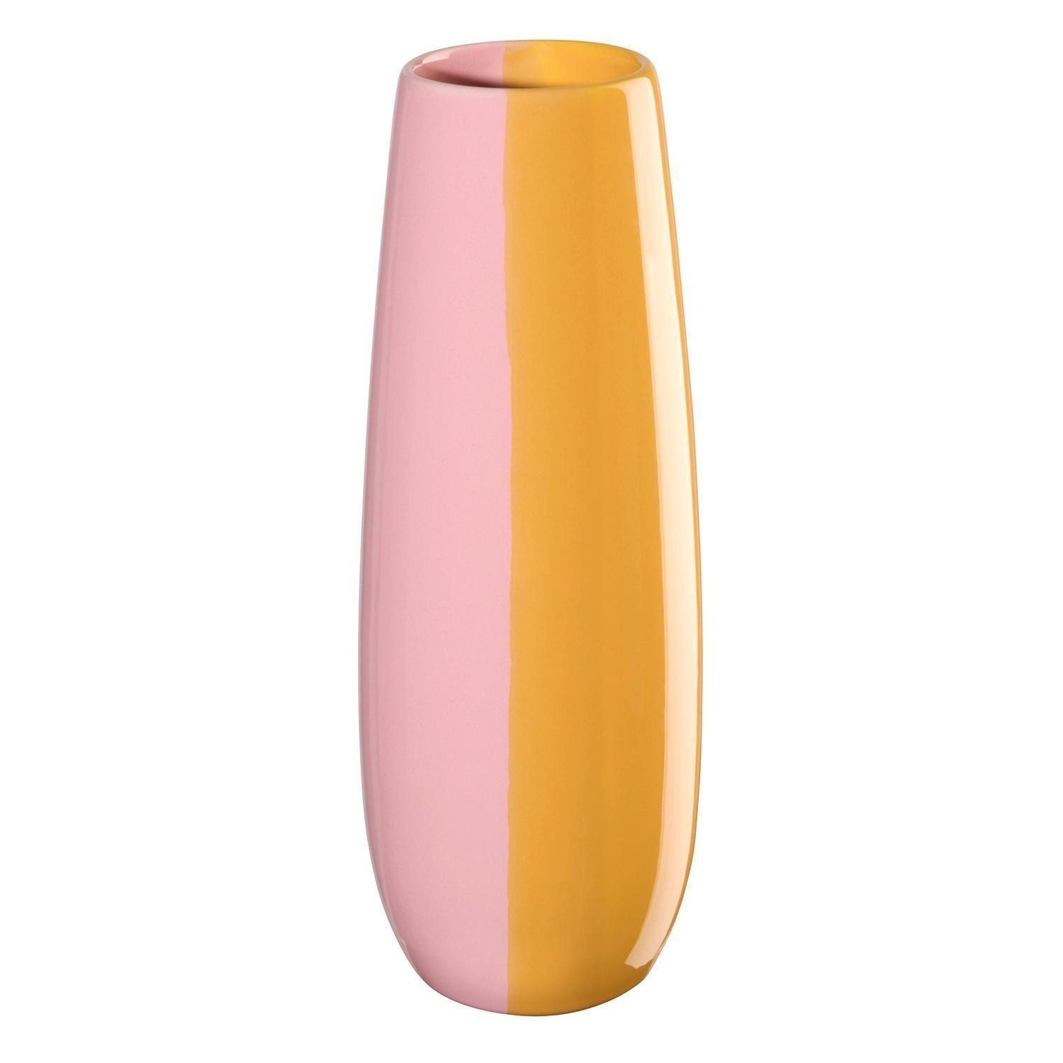 ASA SELECTION Tischvase EASE JOY, Rosa, Gelb, Steinzeug, H 25 cm (1 St), wasserdicht