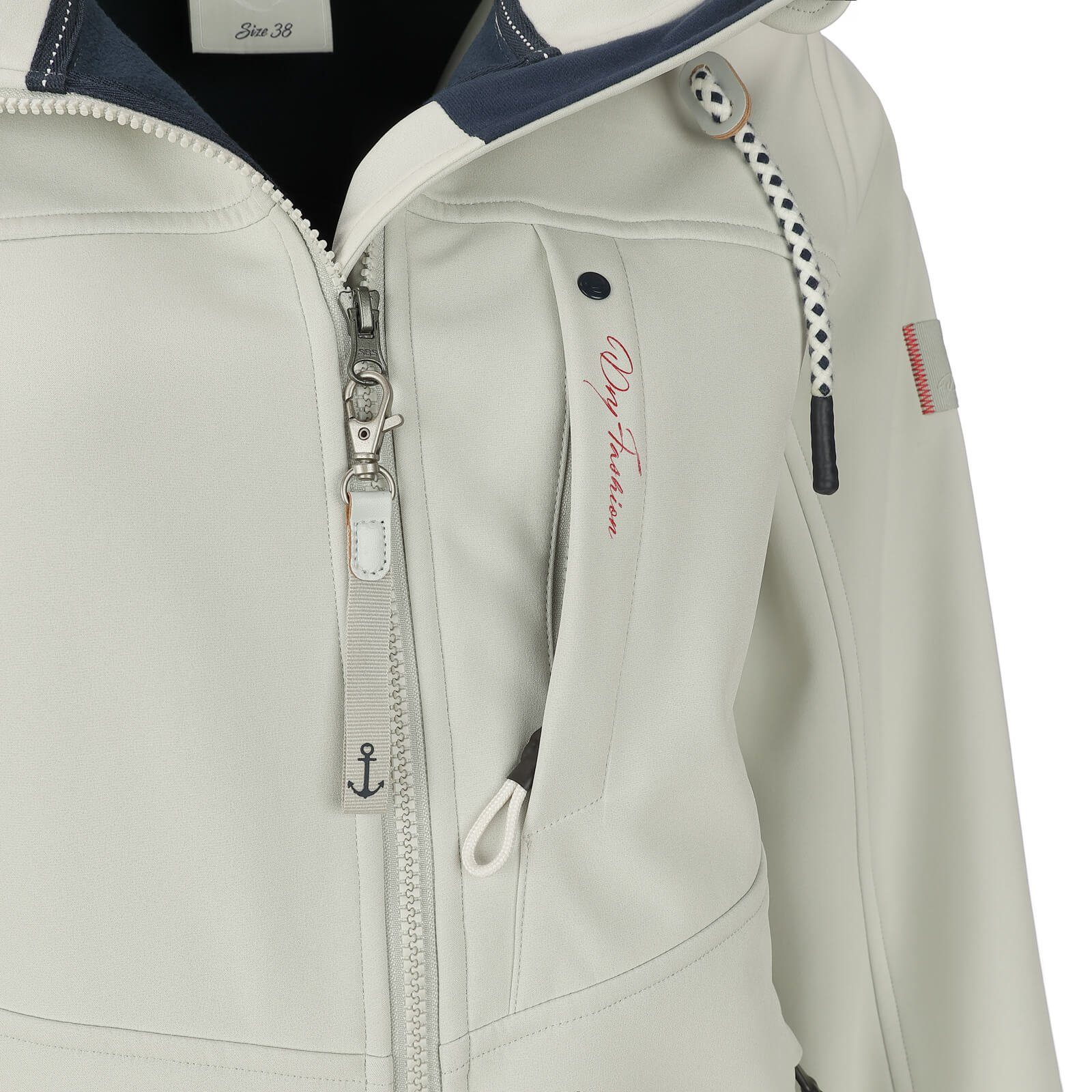 Dry Fashion Softshellmantel Rerik - Softshell Damen Mantel Outdoor-Jacke cremeweiß Softshelljacke