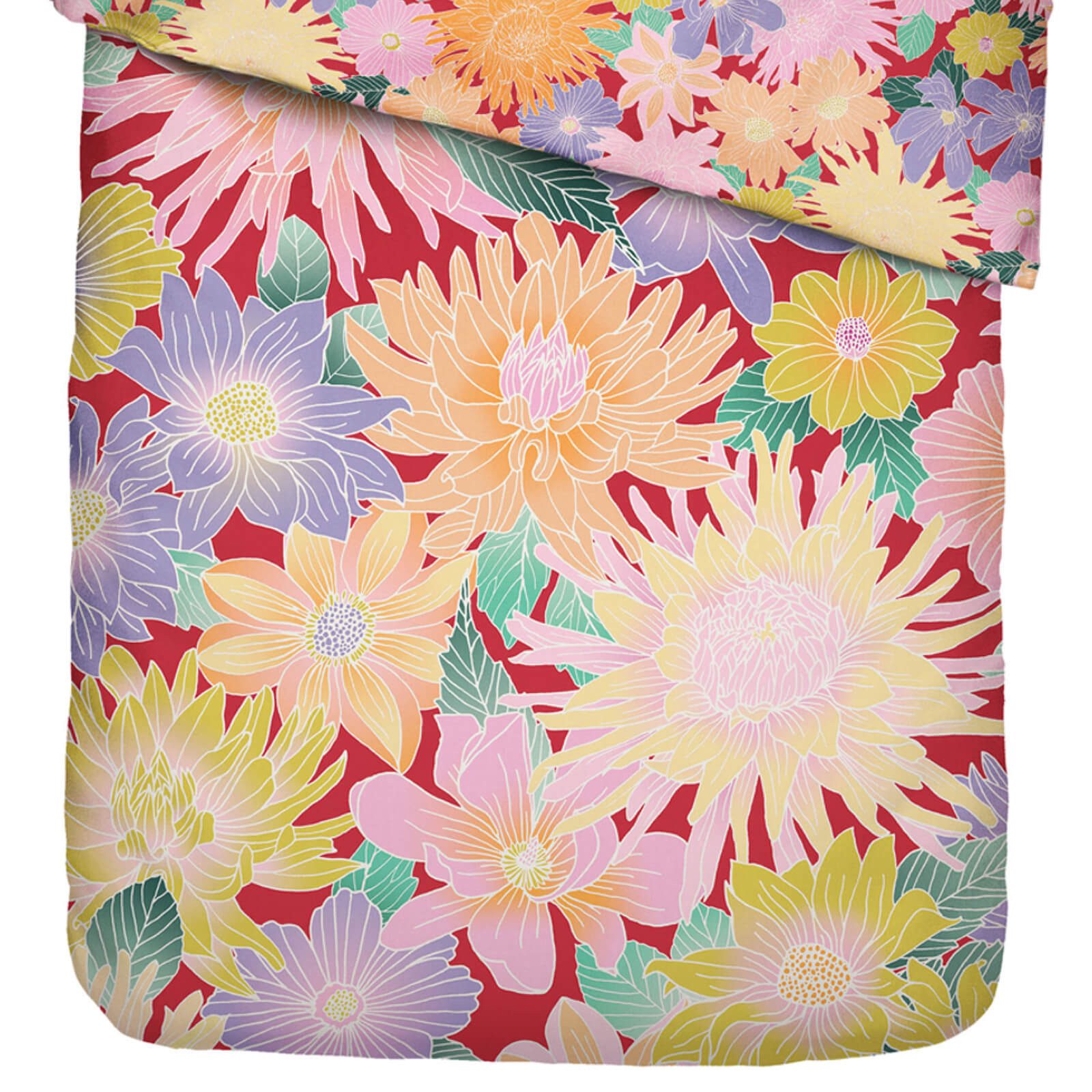 Essenza Bettwäsche Flower Fling Happy Red, Perkal, 2 teilig, Floral, Blumig