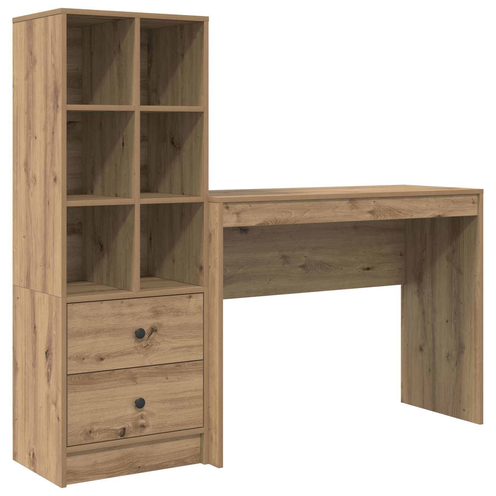 vidaXL Schreibtisch Schreibtisch Artisan-Eiche 145,5 x 40 x 127 cm 2 Stk. (2-St)