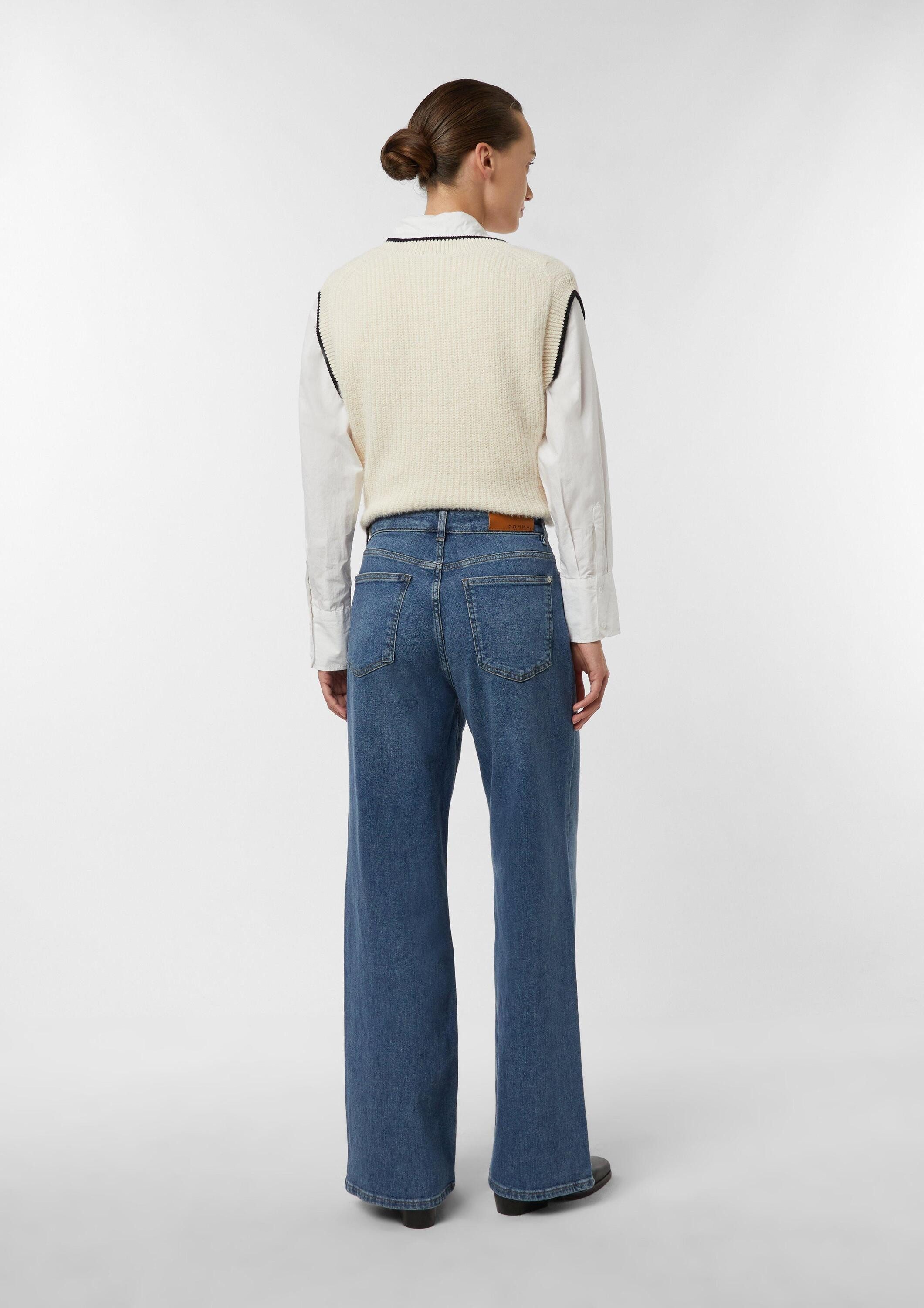 comma Weite Jeans Jeans-Hose Elastische Wide Leg Jeans
