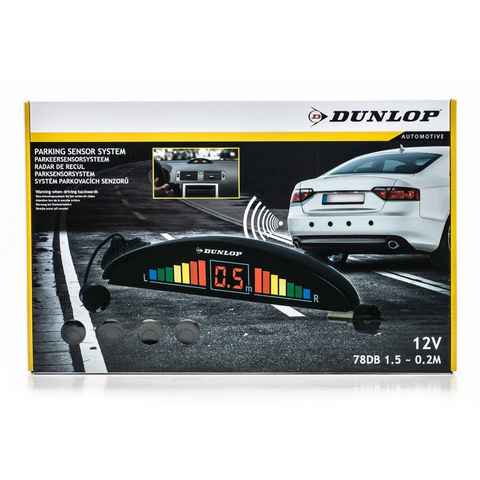 Dunlop Auto Einparkhilfe Rückfahrkamera (KFZ Rückfahrwarner, 4 Sensoren Piepton, Parkhilfe Parksystem)