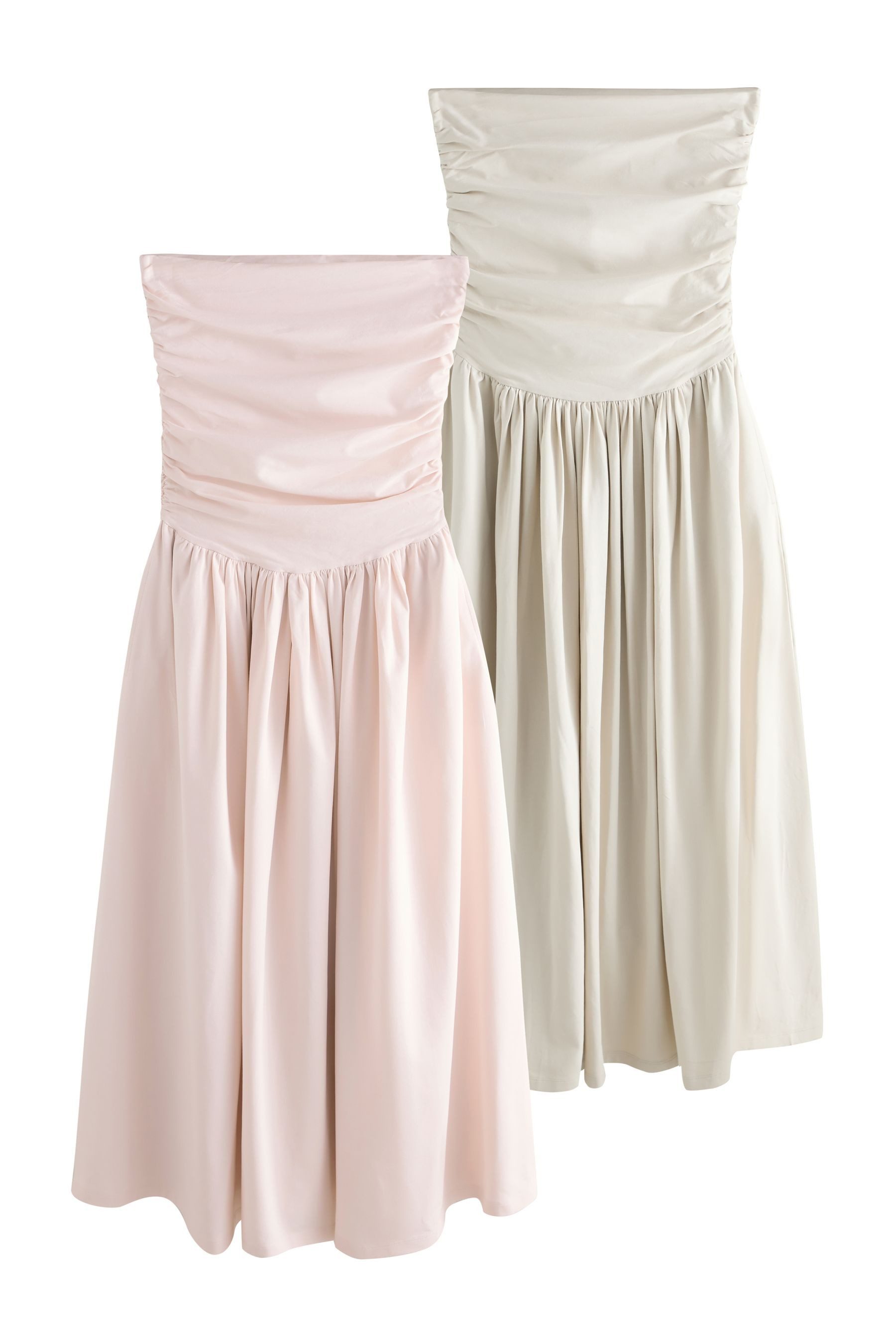 The Set Jerseykleid The Set 2er-Pack trägerlose Bandeau-Maxikleider (2-tlg)