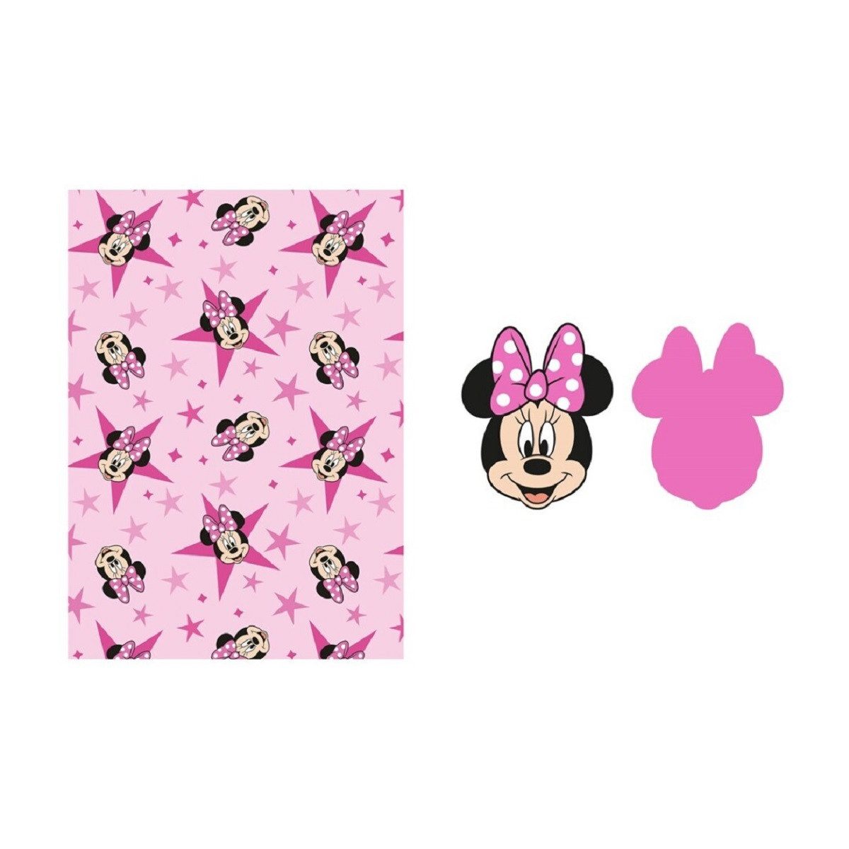 Wohndecke Schlafset – Kinderdecke mit Kissen für Zuhause & Reisen 140x100 cm, Disney Minnie Mouse