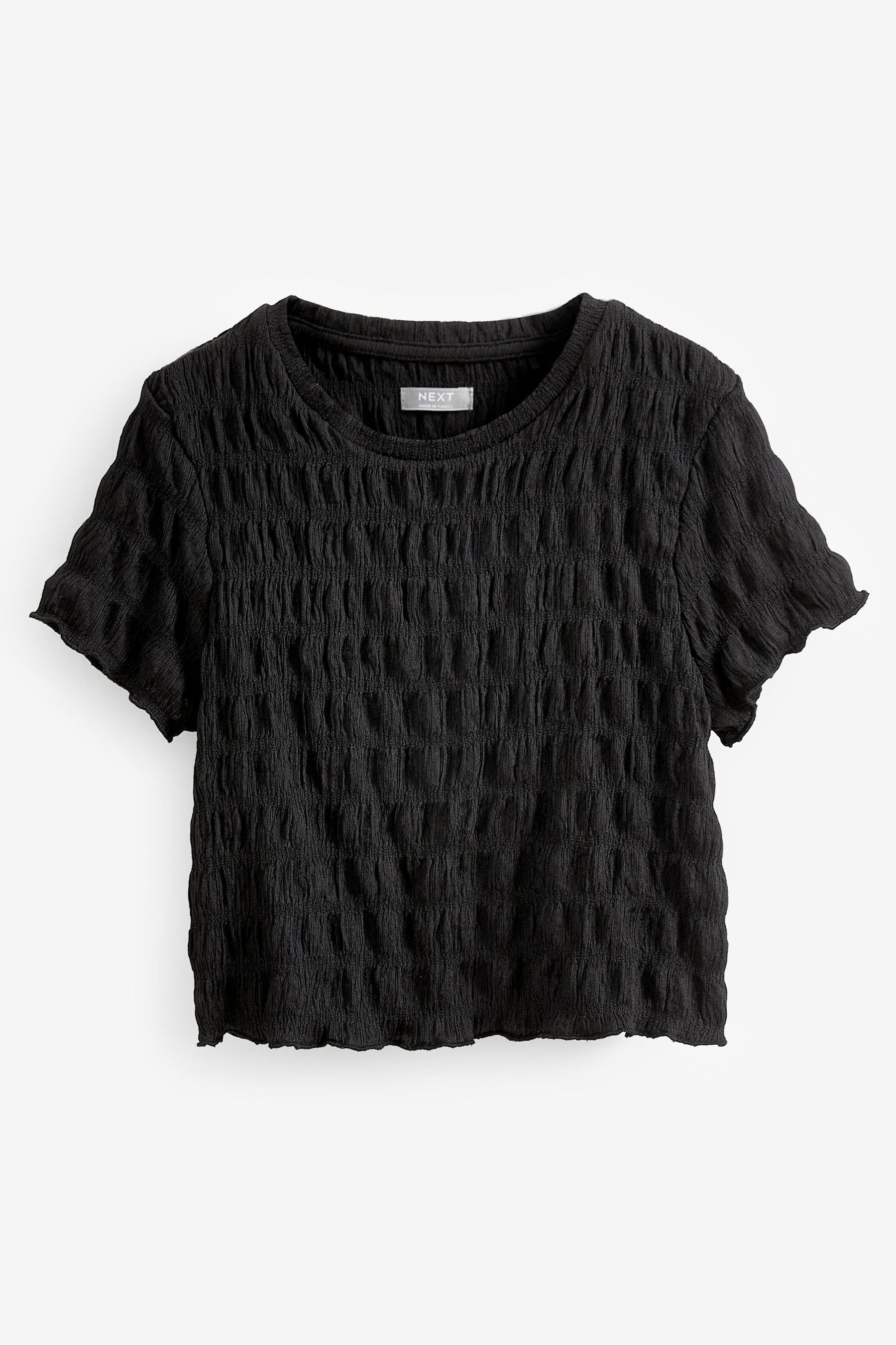 (1-tlg) Next T-Shirt Strukturiertes T-Shirt Black