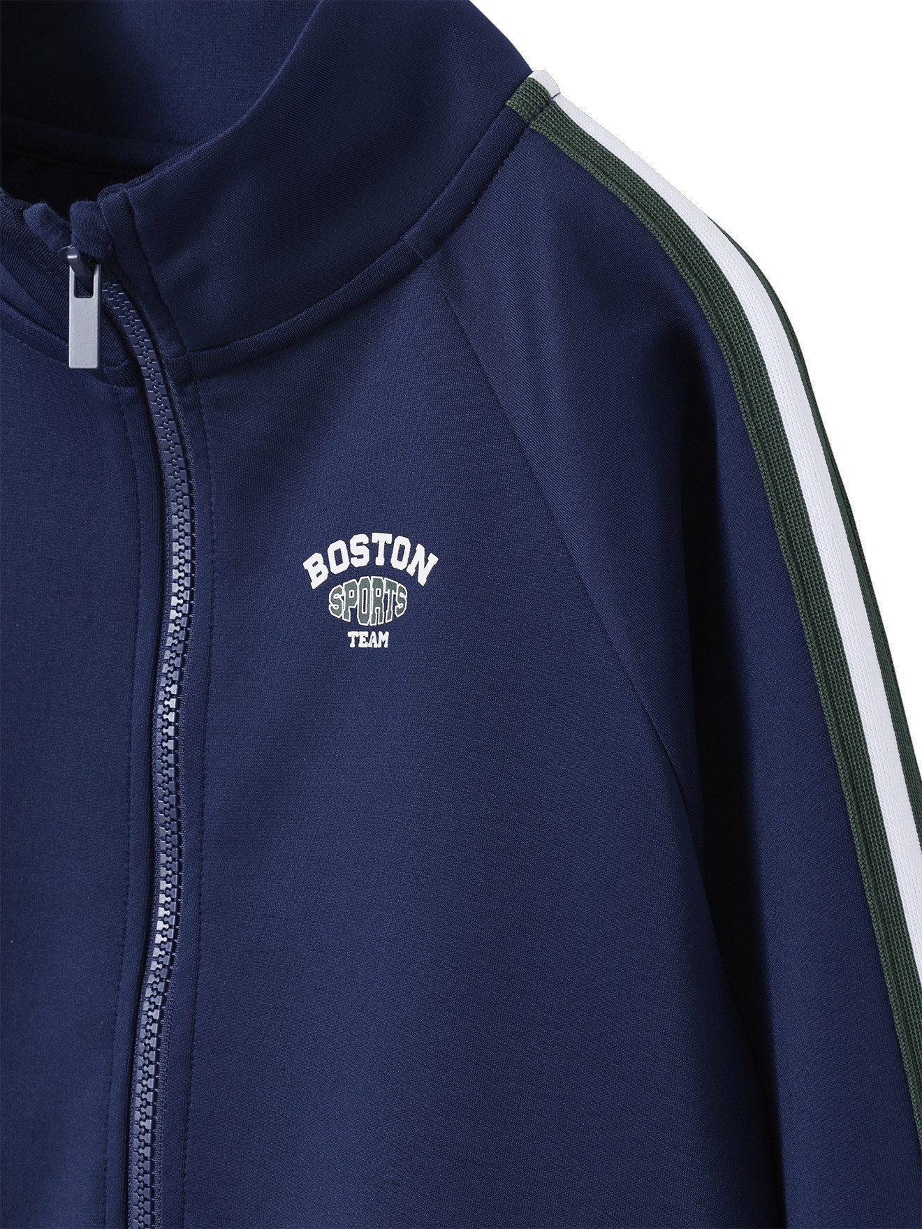 vertbaudet Fleecepullover Jungen mit Stehkragen und Brustprint