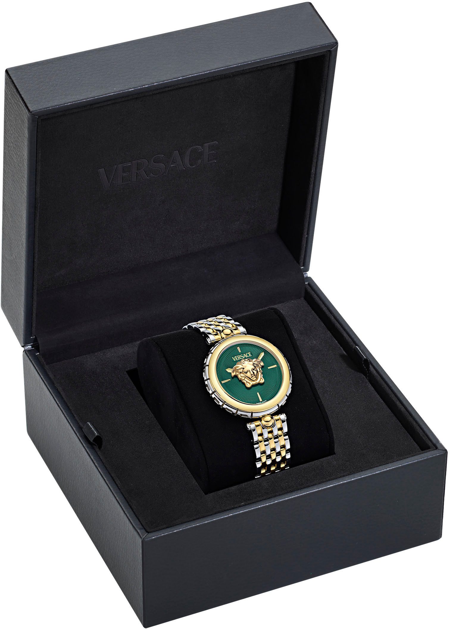 Versace Quarzuhr MEDUSA HERITAGE VE9D00324, Armbanduhr, Damenuhr, Swiss Made, Saphirglas, Edelstahlarmband, analog