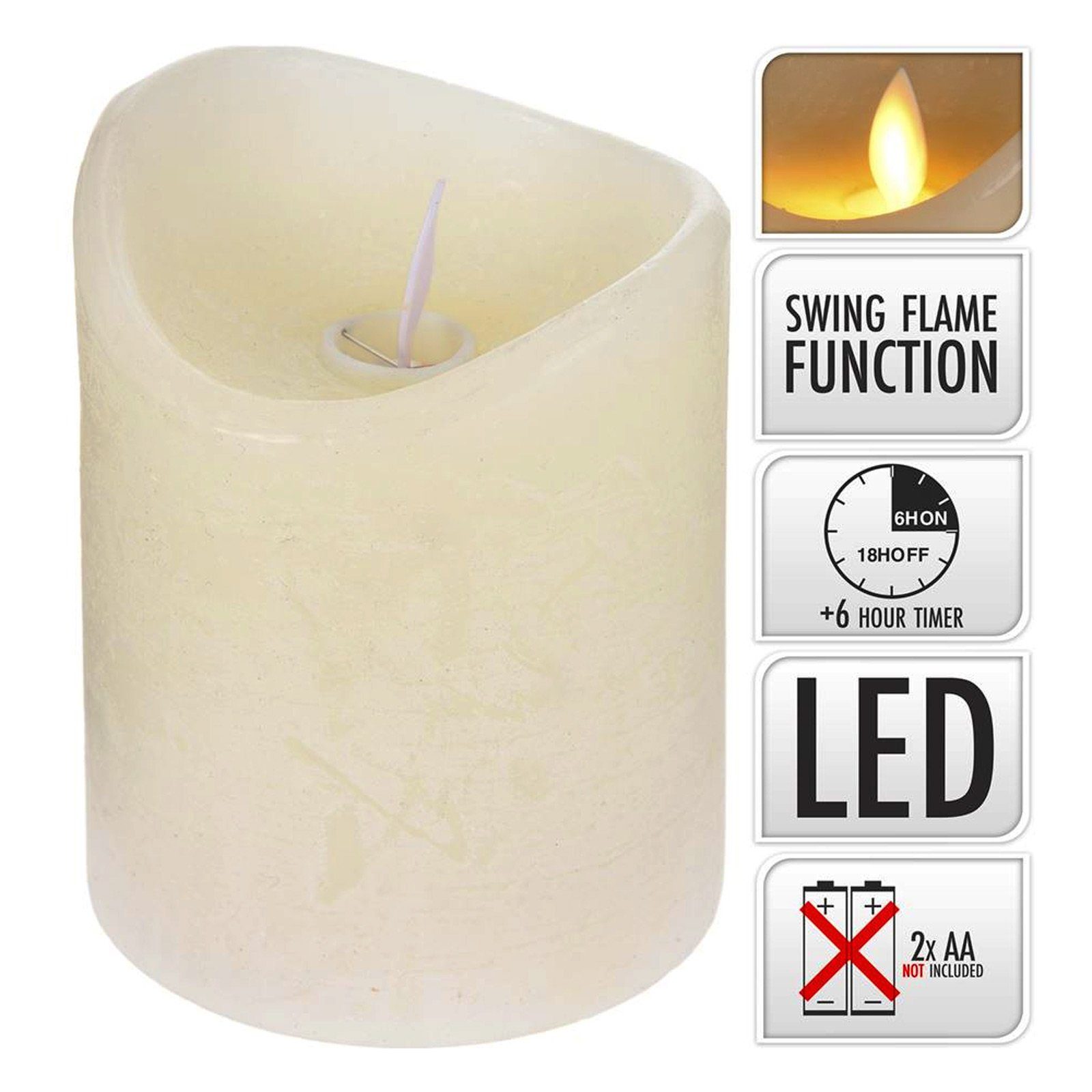 ToCi LED-Kerze 4er Set Echtwachs-Kerzen mit Timer : Creme Ø 7,5 x 10 cm Fla günstig online kaufen