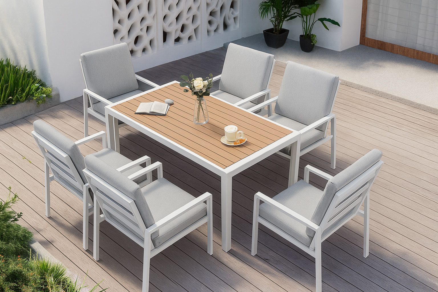 MeXo Gartenlounge-Set Gartenmöbel Set Aluminium, Dining günstig online kaufen