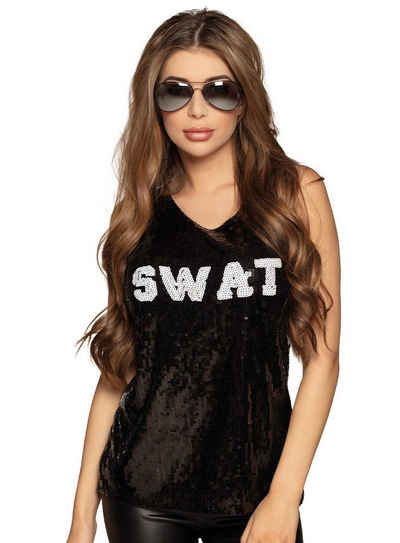 Boland T-Shirt SWAT Glitter-Top Spezialeinsatz für Pailletten!