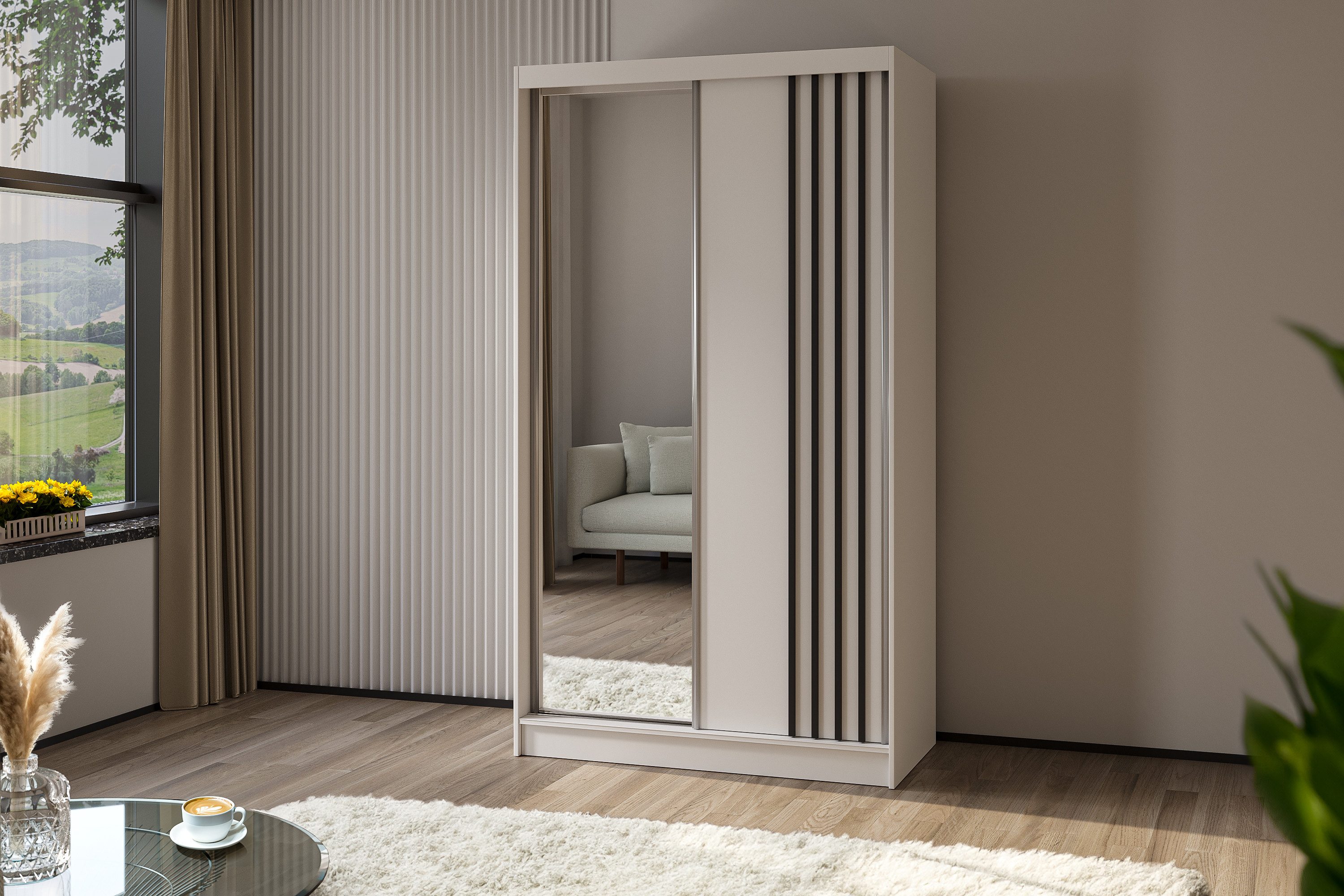 ALTDECOR Schiebetürenschrank NALLA (Kleiderschrank Garderobenschrank mit günstig online kaufen