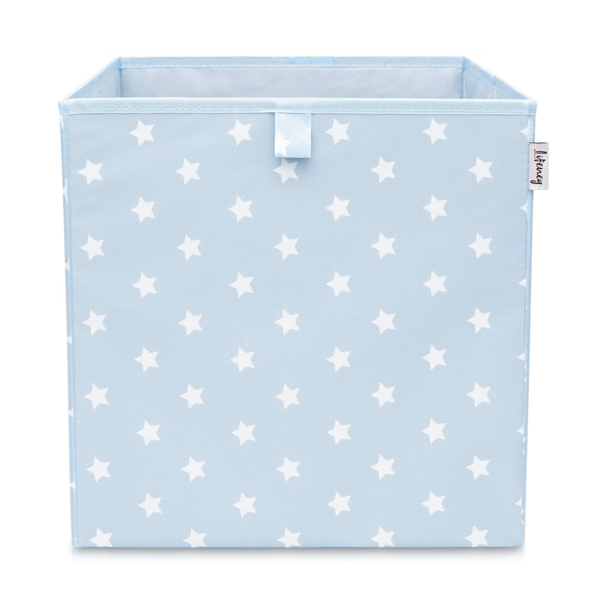 Lifeney Aufbewahrungsbox Aufbewahrungsbox mit Sternenmotiv, 33x33x33 cm, für Würfelregale, Hellblau, ideal für Kinderzimmer, vielseitig als Ordnungsbox nutzbar