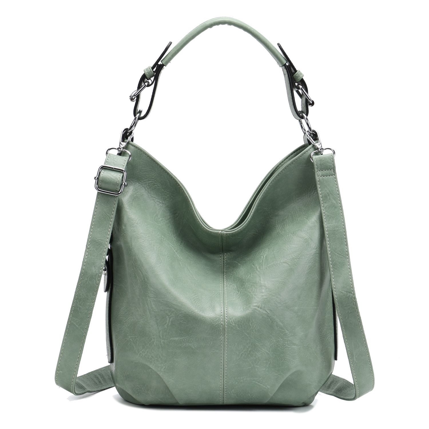 ITALYSHOP24 Schultertasche DAMEN SHOPPER Hobo Bag Umhängetasche Handtasche City Bag Cross-Over (Spar-Set: Henkel Tasche mit Schultergurt, Workbag Leder Optik, 2-tlg., mit Henkel und Schultergurt), Damentasche Freizeit Abend Leder Optik Henkeltasche Reise Crossbody