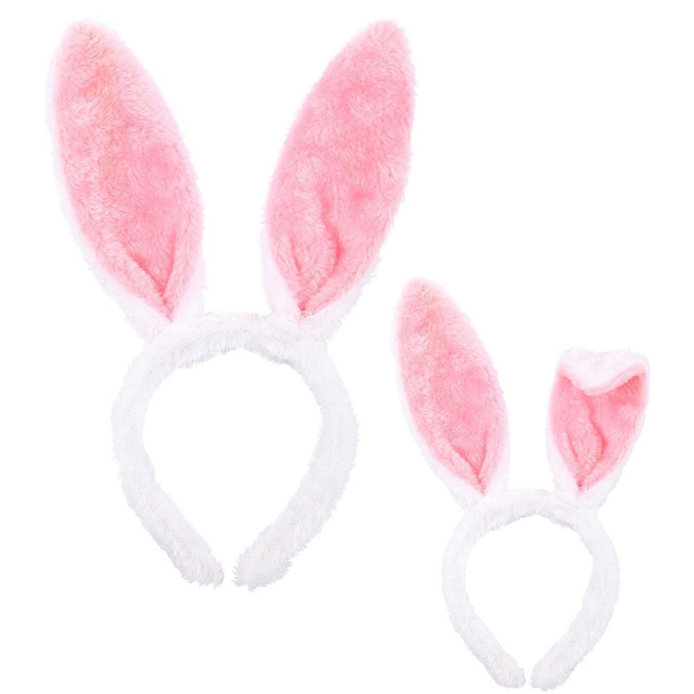 Widmann S.r.l. Kostüm Haarreif mit Hasenohren - Weiß Rosa, Zubehör Hase