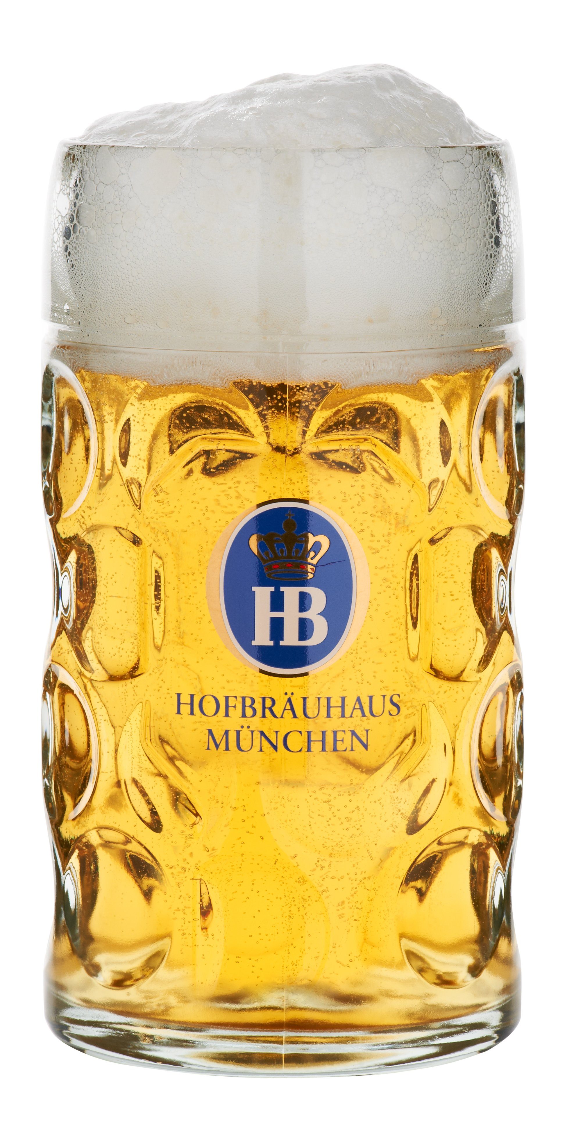 Hofbräuhaus München Bierkrug Glaskrug "Isarseidel" 0,5 L