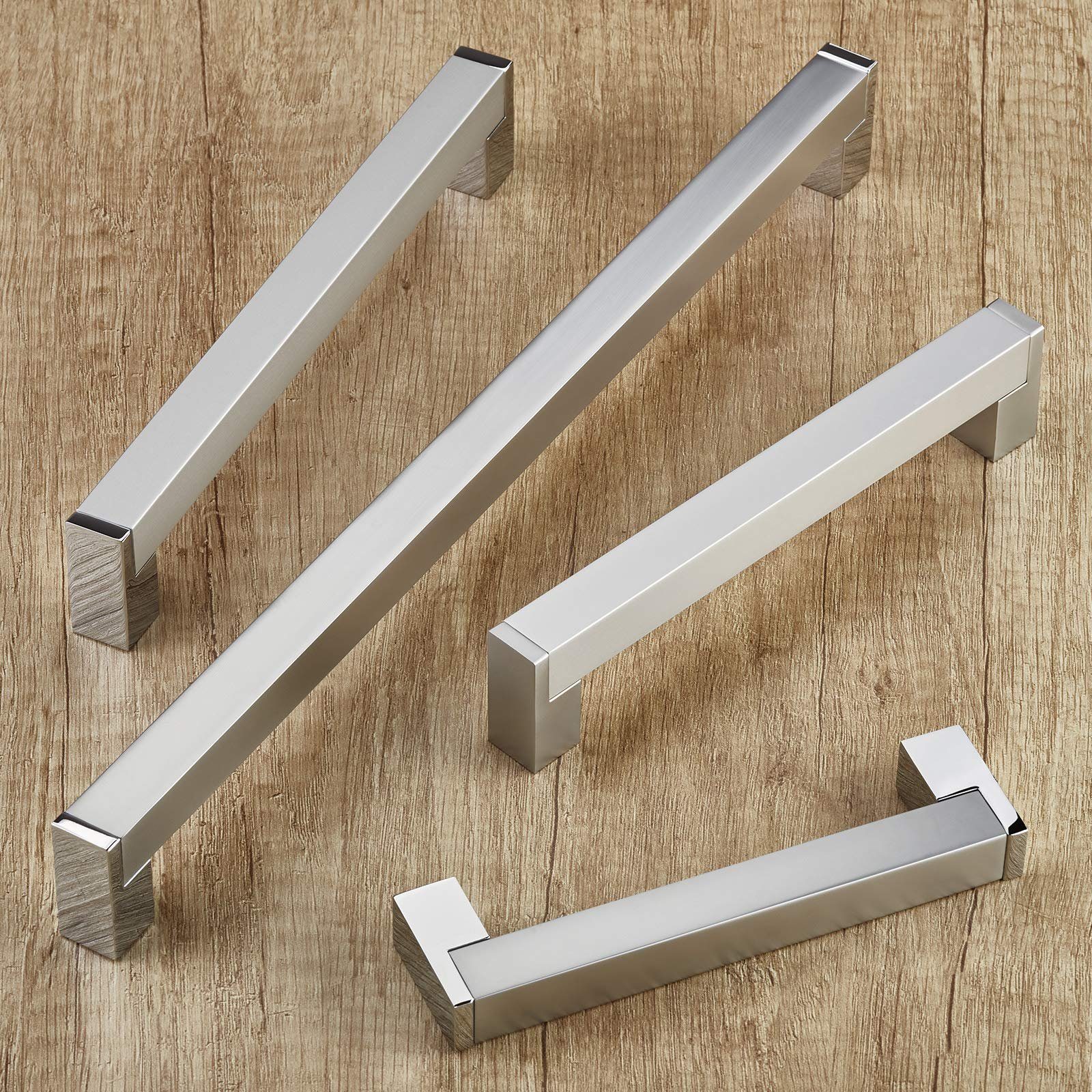 SO-TECH® Möbelgriff Bügelgriff eckig Aluminium BA 128 - 320 mm - incl. Schrauben, Lochabstand 160 mm silber eloxiert - inkl. Schrauben