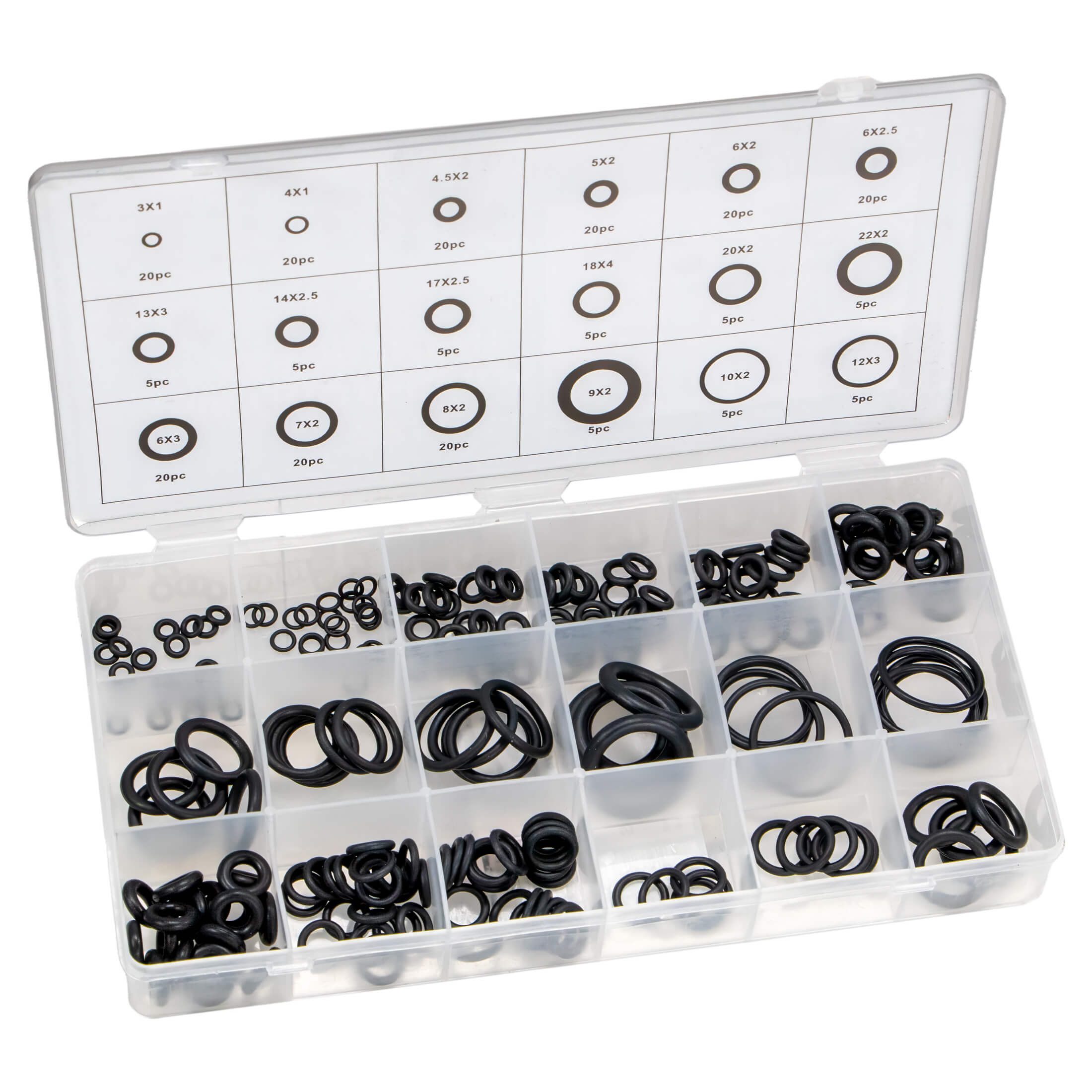 Beast Dichtungsring O-Ringe Dichtringe Dichtungen Sortiment Dichtungsringe 225 teilig (225-St), 18 Größen, 3-22mm
