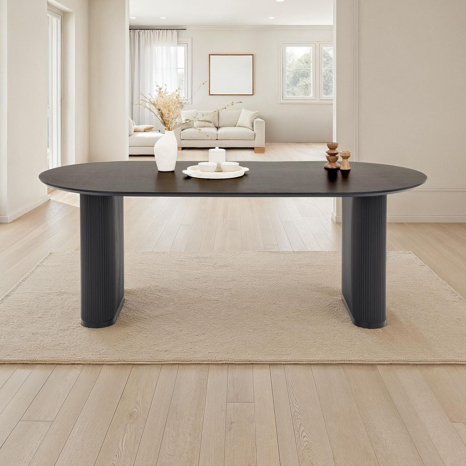 IDIMEX Esstisch DONOVAN, Küchentisch oval 200x100 Holzoptik moderns Lamelle günstig online kaufen