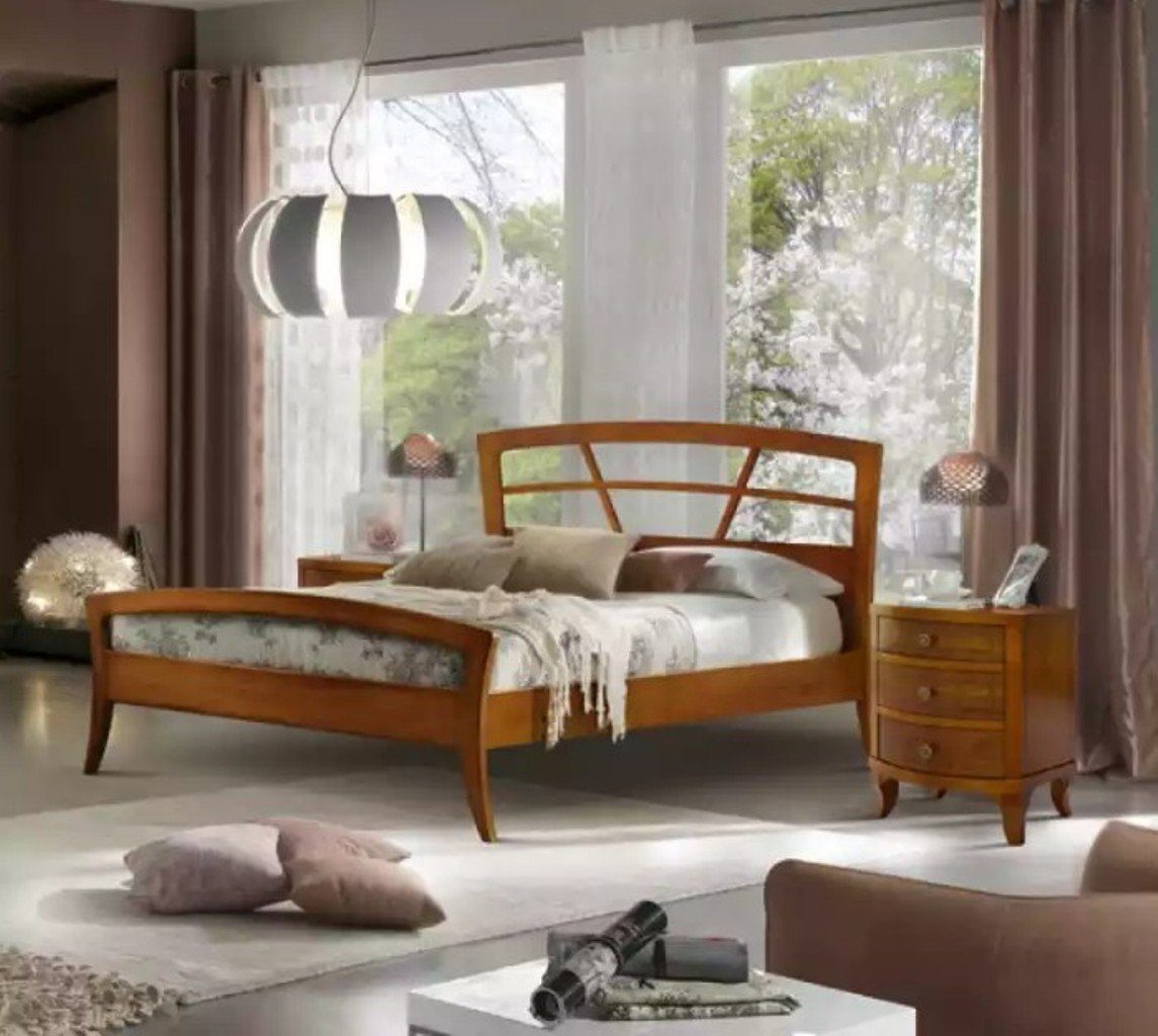 JVmoebel Bett Schlafzimmer Bett Polster Design Luxus Doppel Braun Klassischer (1-tlg., 1x nur Bett ohne Nachttisch), Made in Europa