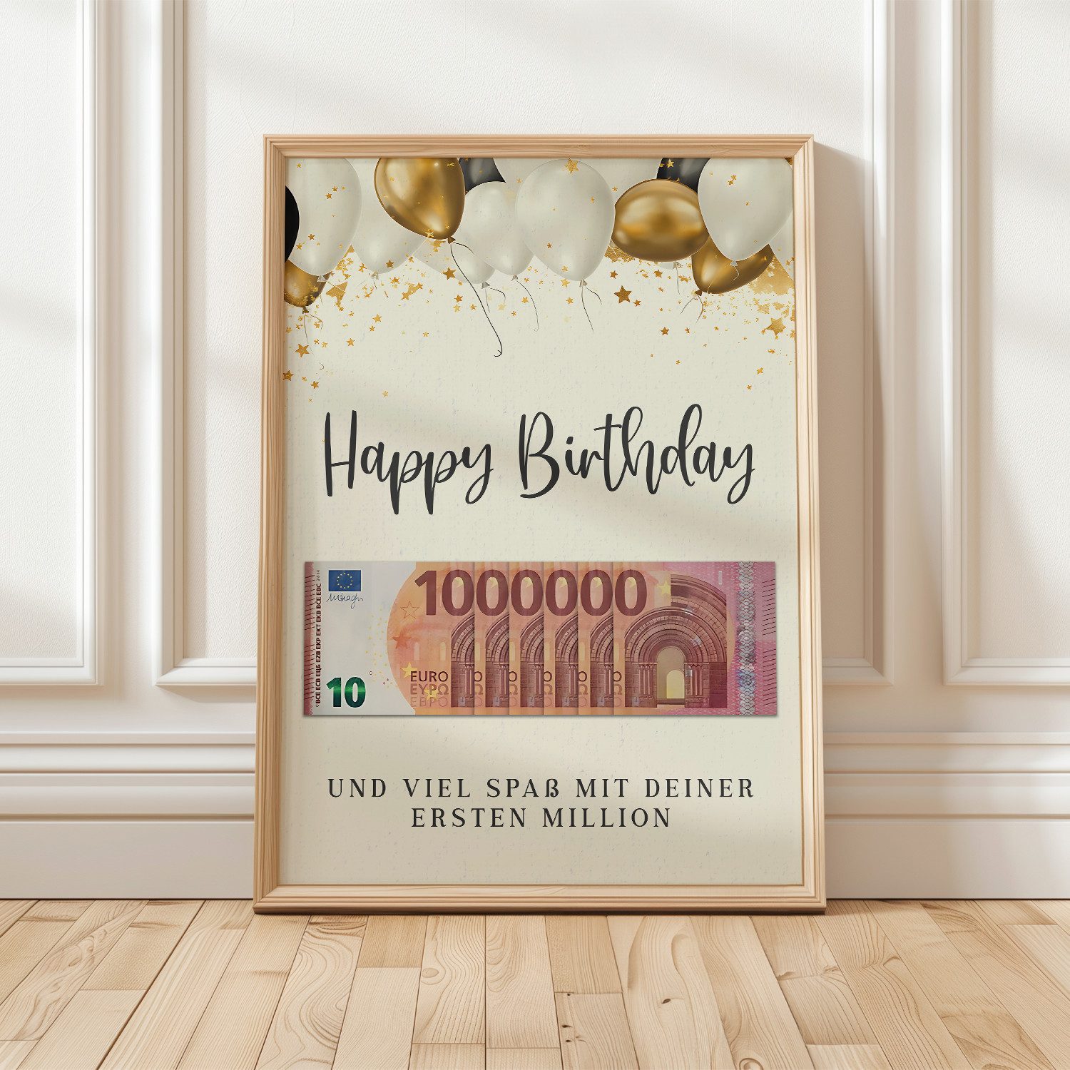 Tigerlino Poster Geldgeschenk zum Geburtstag erste Million Lustiges Geburts günstig online kaufen