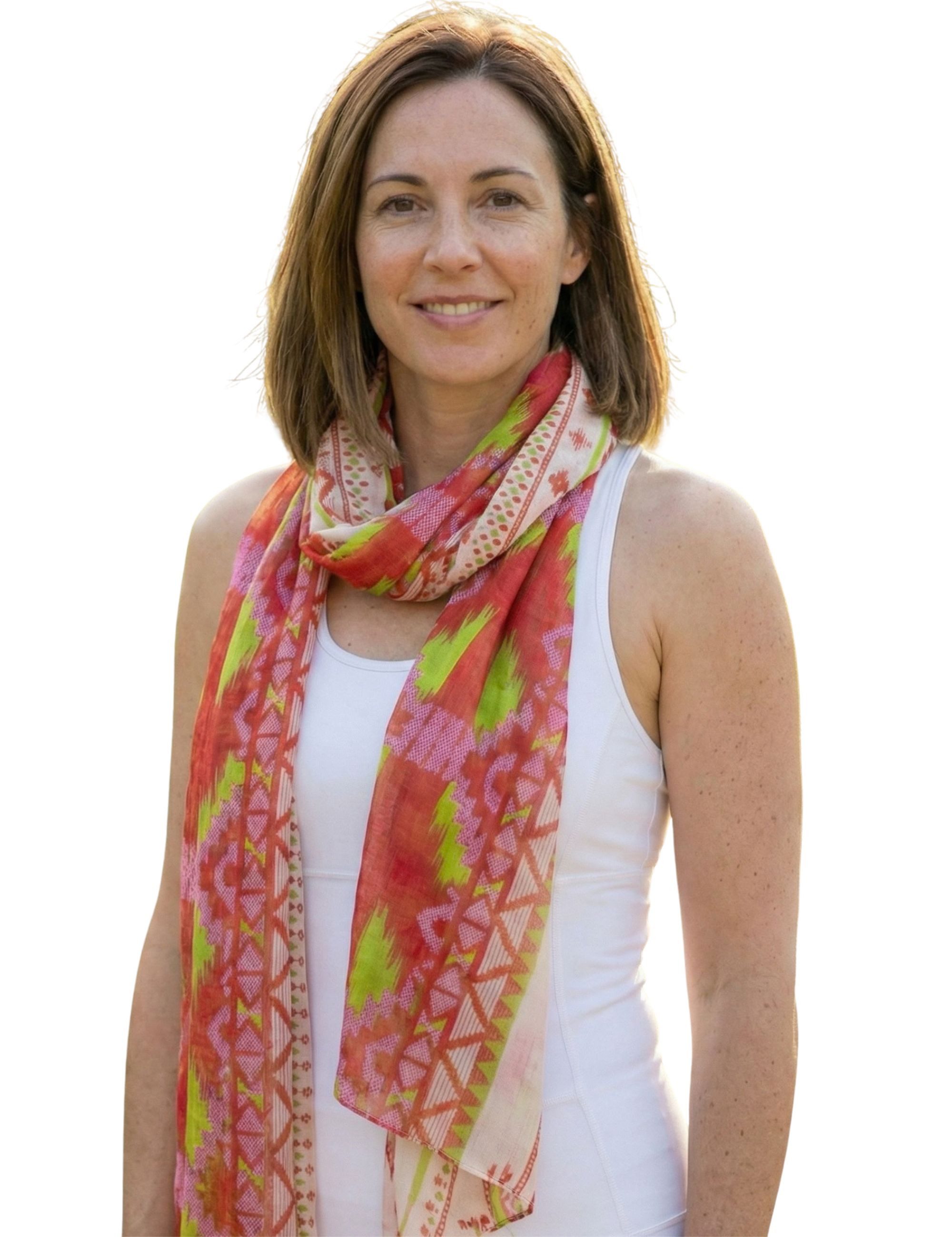Sunsa Halstuch Damen Schal Tuch Baumwolle Halstuch Sommer Scarf mit Blumen, Abstract Aufdruck