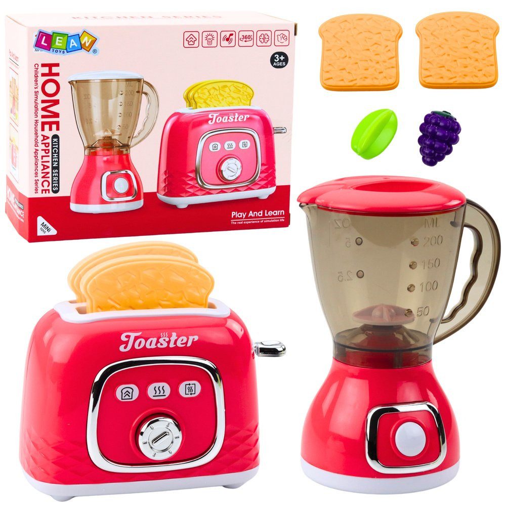 Wisam Lernspielzeug Küchengeräte Set Toaster Mixer Lichter Sounds Rosa
