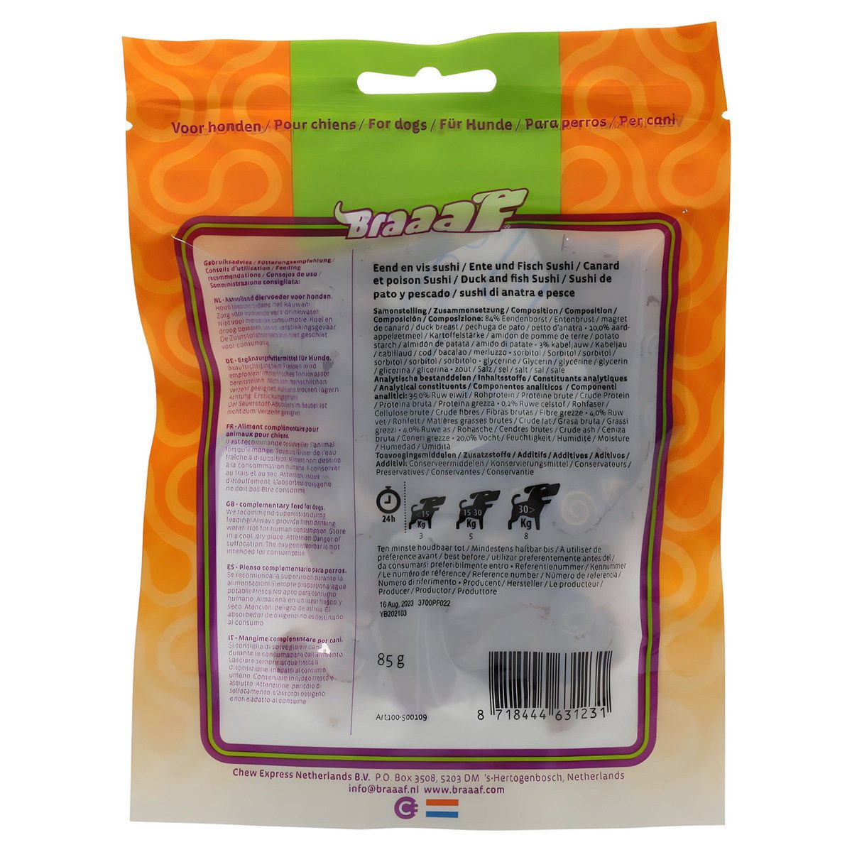 Holland Animal Care Hundesnack Soft Snack Sushi Ente & Fisch 85 g, für: Hund