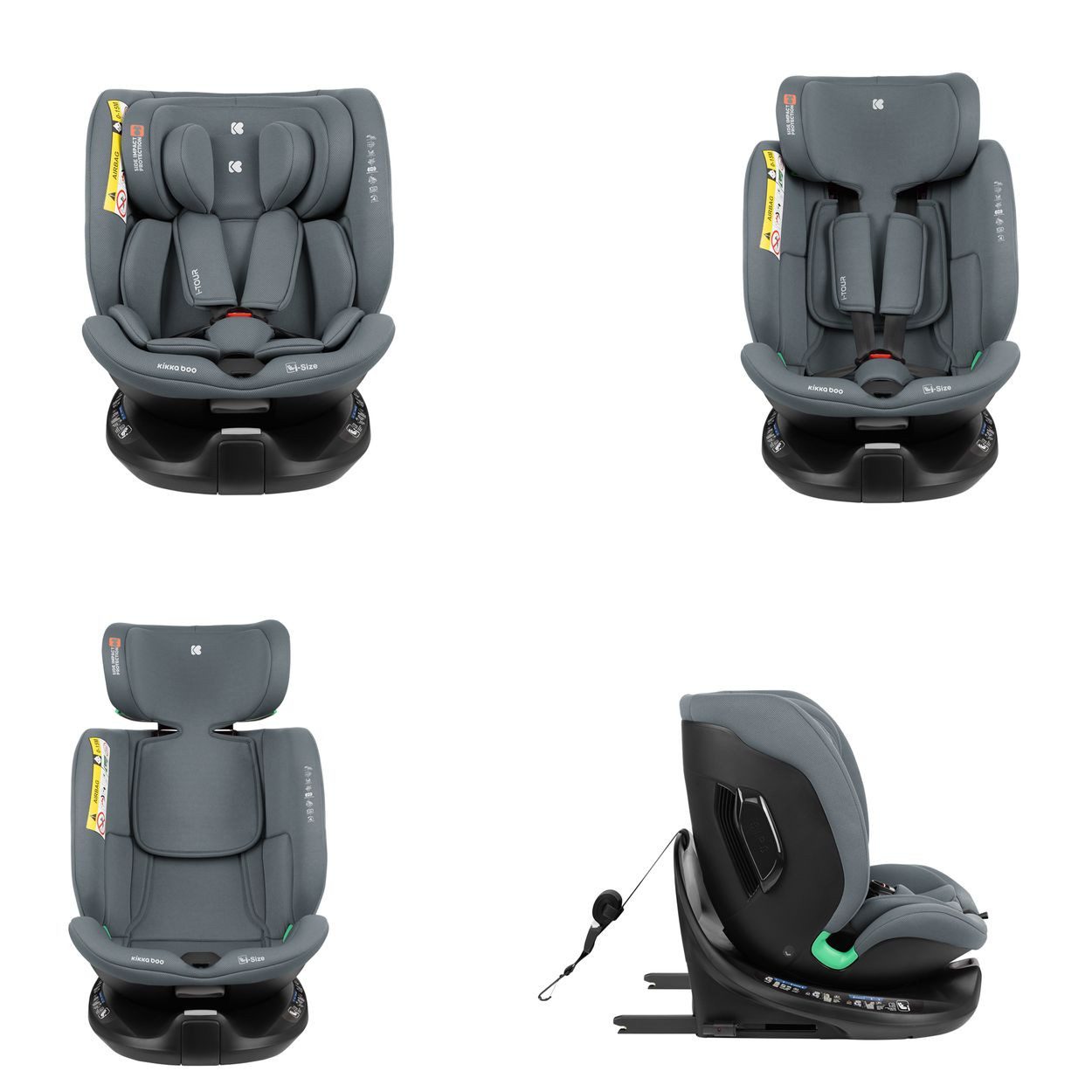 Kikkaboo Autokindersitz i-Tour Isofix i-Size 40-150 cm, ab: 0, bis: 12, (40-150 cm) Gruppe 0+/1/2/3, Isofix, drehbar