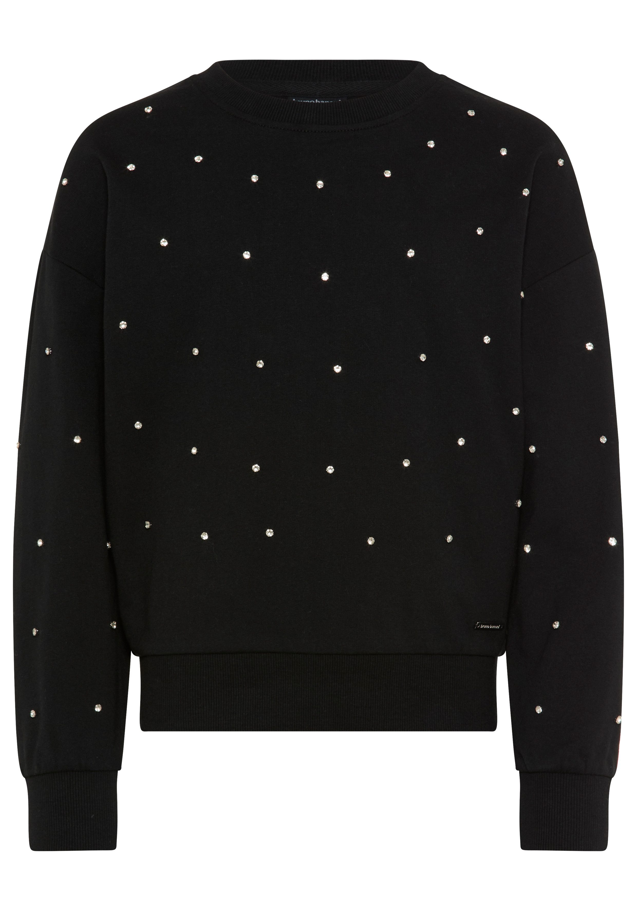 Bruno Banani Sweatshirt Kurzgeschnittenes Sweatshirt mit Strass-Steinen Für TEENS. Trendiges Shirt mit Strass-Steinen