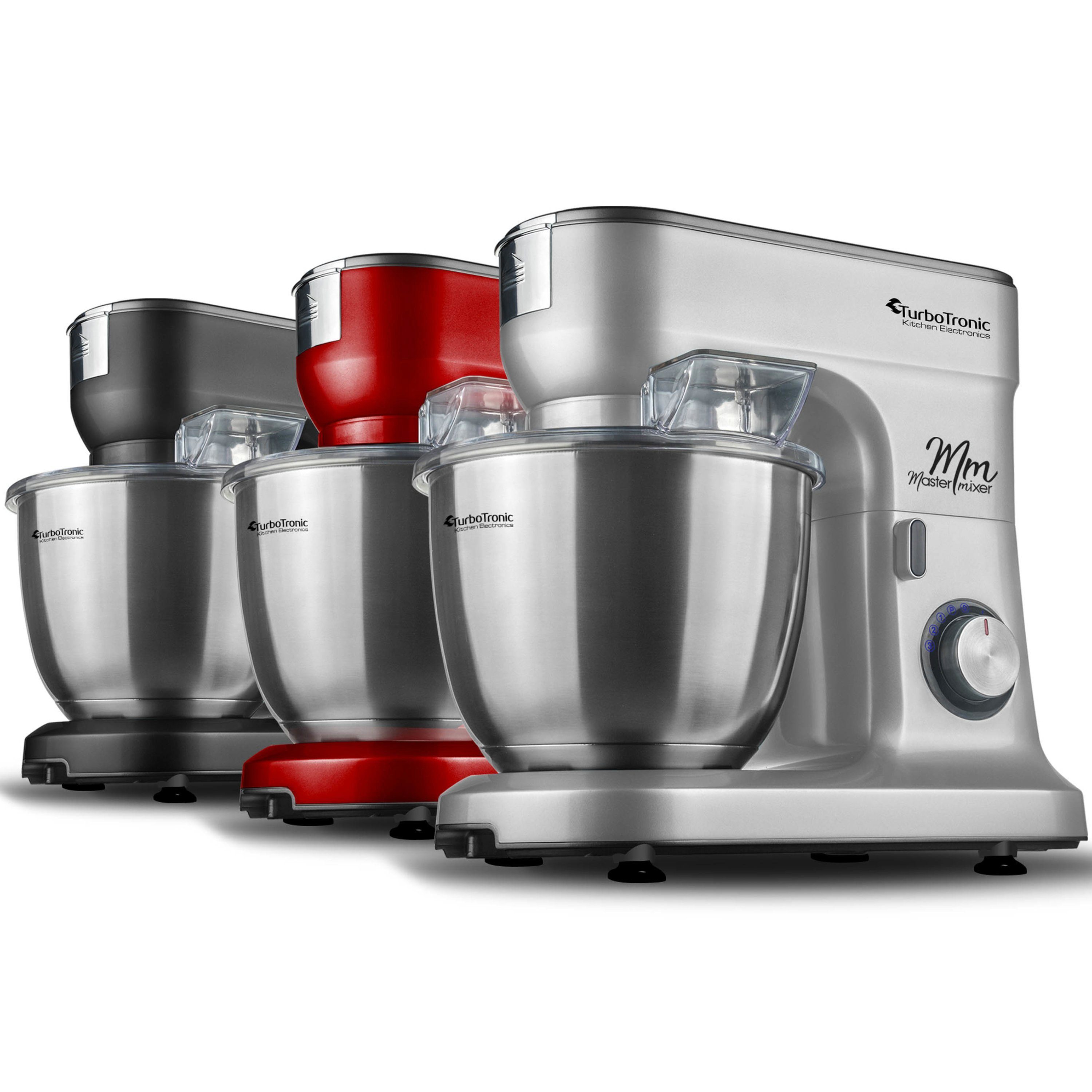 TurboTronic by Z-Line Küchenmaschine, 1200 W, 5 l Schüssel, Teigkneter, Küchenmixer, 1200W mit 6,5L Edelstahl-Rührschüssel