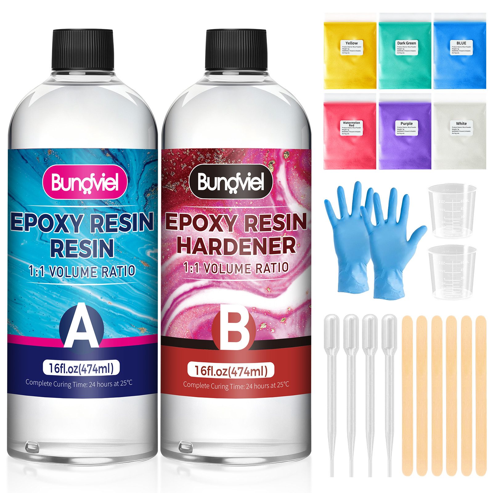 Bundviel Epoxidharz 256oz/64oz Epoxidharz Set Kristallklar Anfänger Set Harz gießen Set