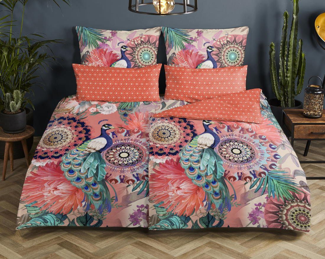 hip Bettwäsche Bettwäsche-Set reine Baumwolle Mandalas Pfau Wende Bettwäsche, Satin, 2 teilig, ein Traum zum Schlafen und Wohlfühlen – Bild 3 von 4
