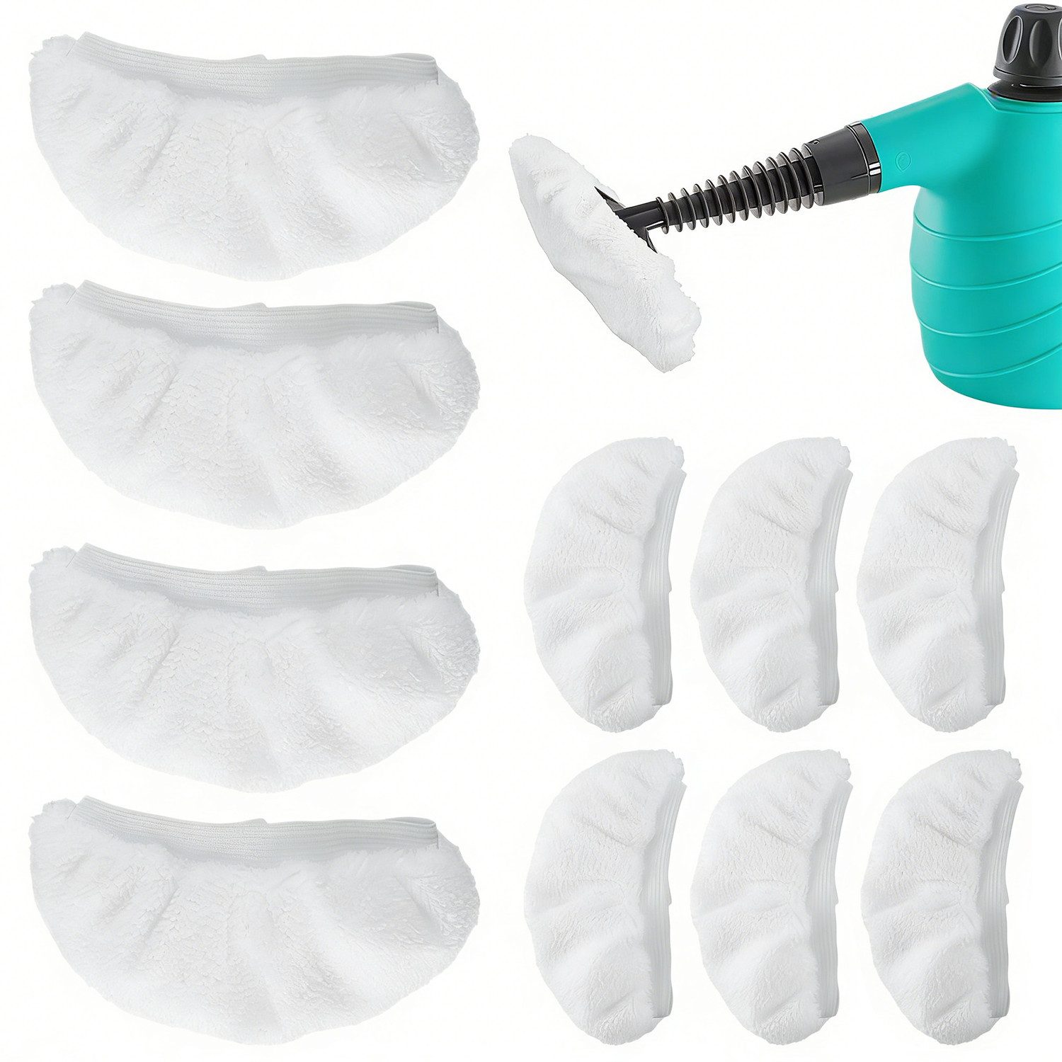 MOPUEA Wischmopp 10St Wiederverwendbare Tücher für Bodenwischer Baumwolle-Wischbezug, (Pflegeleicht und hygienisch, 10-St), Verpackungsinhalt: 10 × Reinigungstuchabdeckung