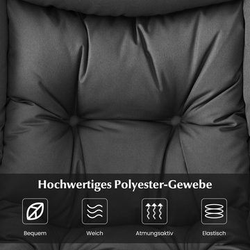 COSTWAY Relaxsessel Ohrensessel mit Hocker, 150kg belastbar