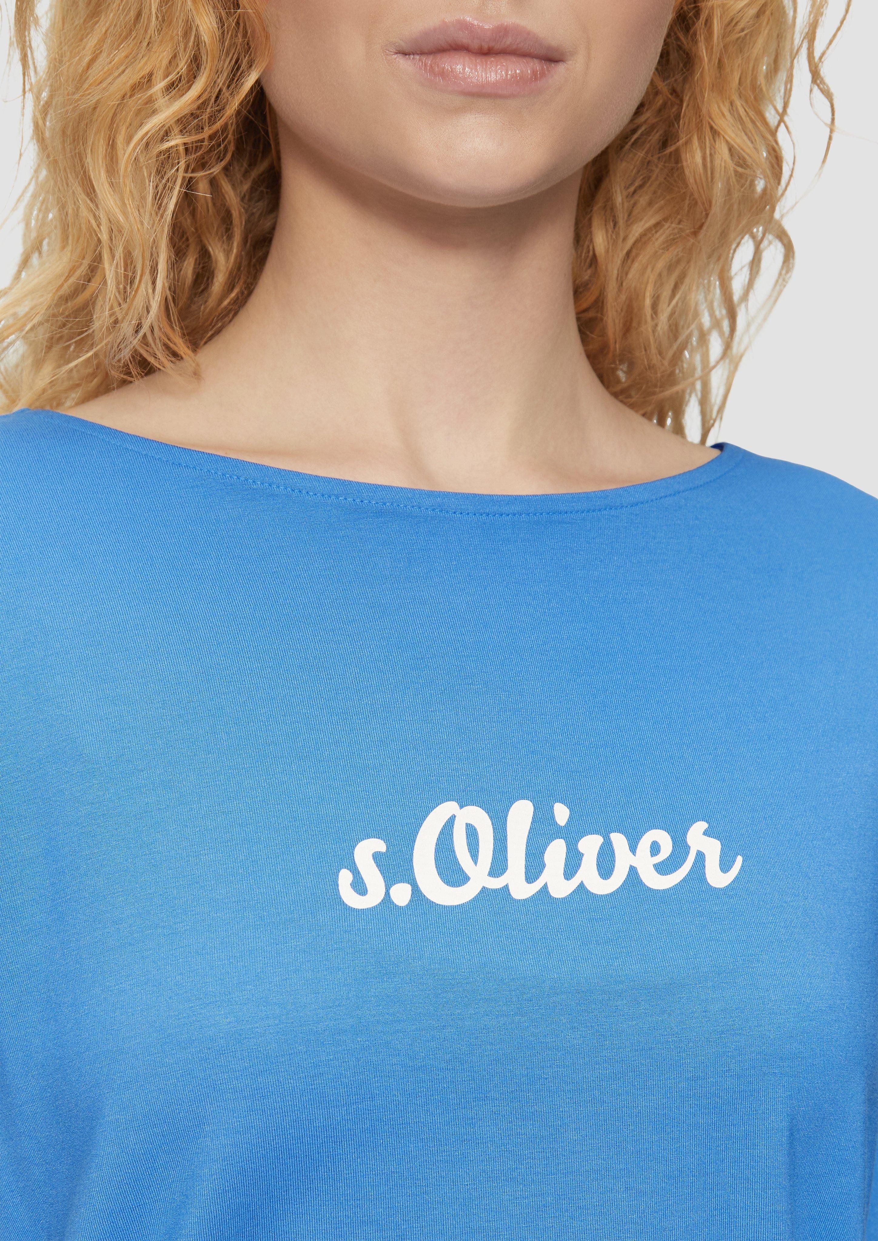 s.Oliver Kurzarmshirt Fließendes Jersey-Shirt mit Artwork günstig online kaufen