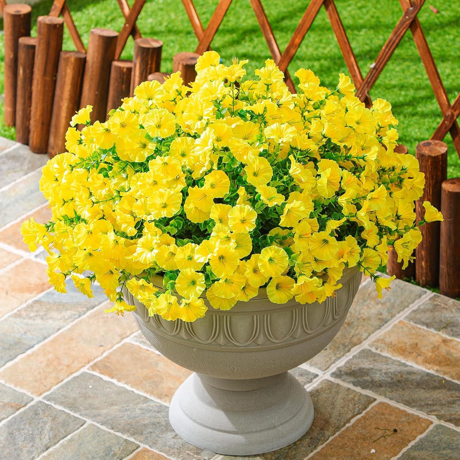 Preisvergleich fr Kunstblumenstrau Knstliche Blumen Balkon Kunstblumen  Outdoor Balkonblumen, Zaewry, Blumen Knstliche Balkonpflanzen  Seidenblumen, in der Farbe Gelb | Ladendirekt