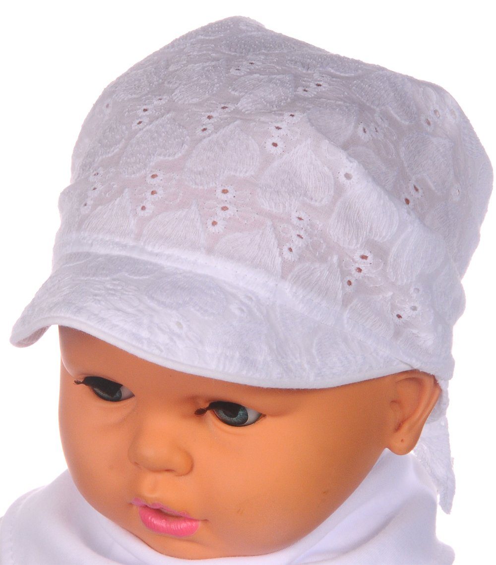 La Bortini Kopftuch Kopftuch Baby Kinder in Weiß zum Binden Bandana Tuch mit Schirm